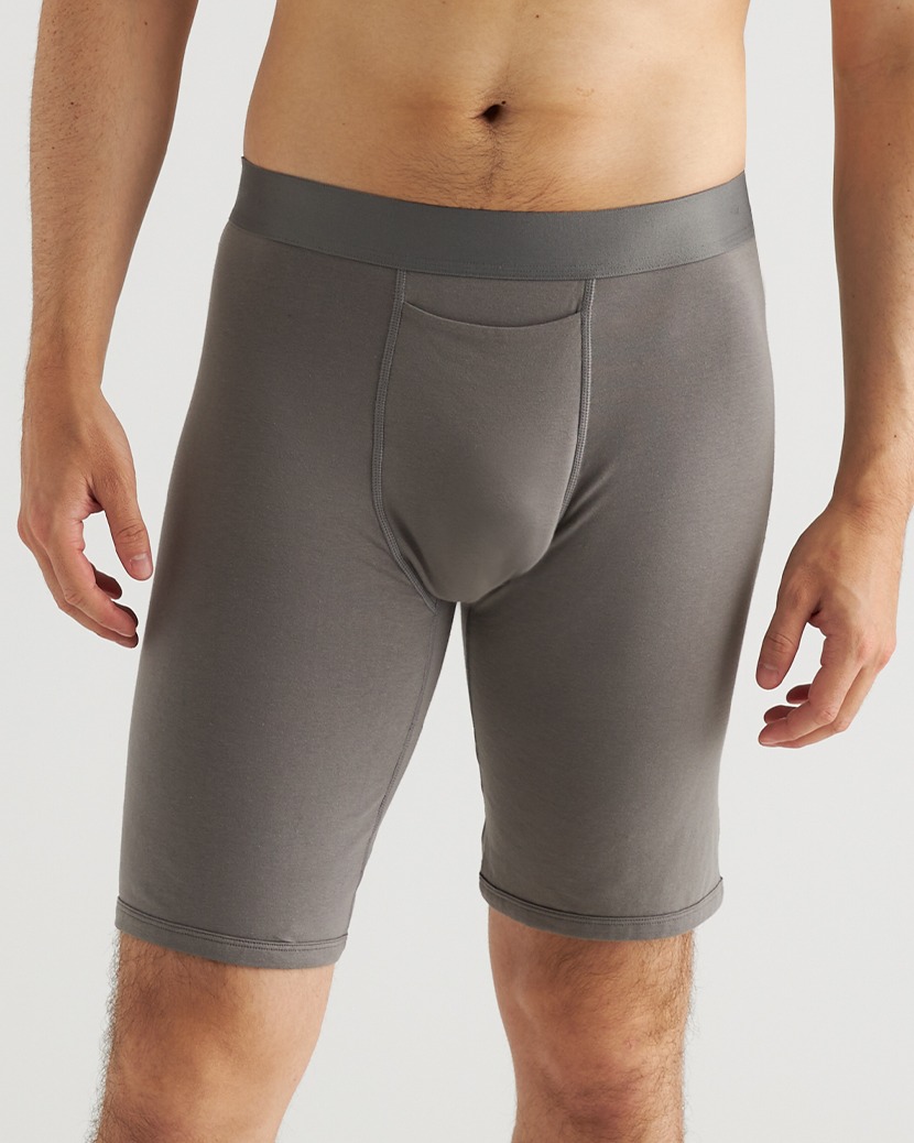 Quince Men's 8'' Boxer Brief In Grey