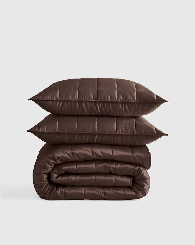 Espresso Bamboo Box Quilt Set