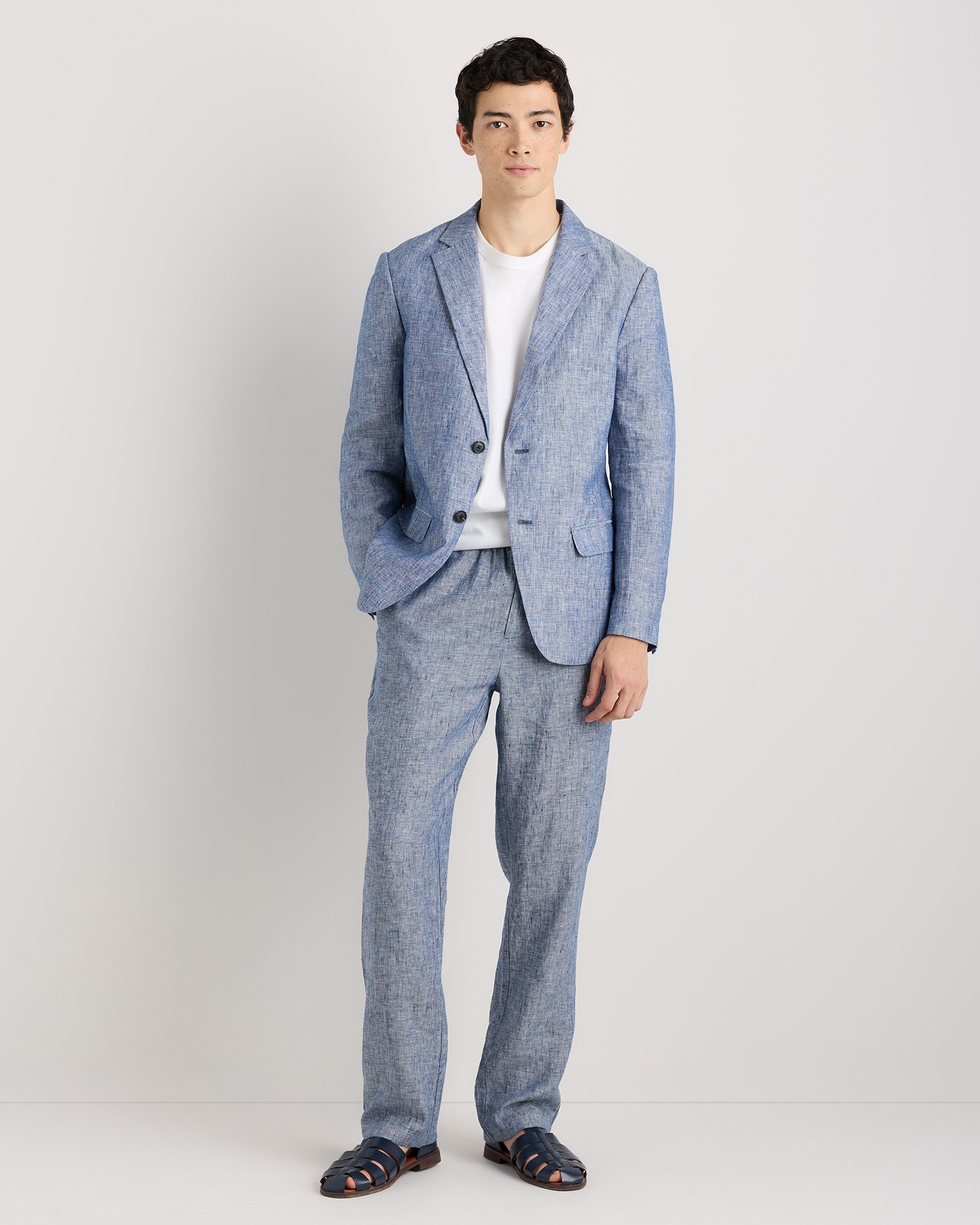 アエレ　aere sheer chambray half coat sheer chambray half coat