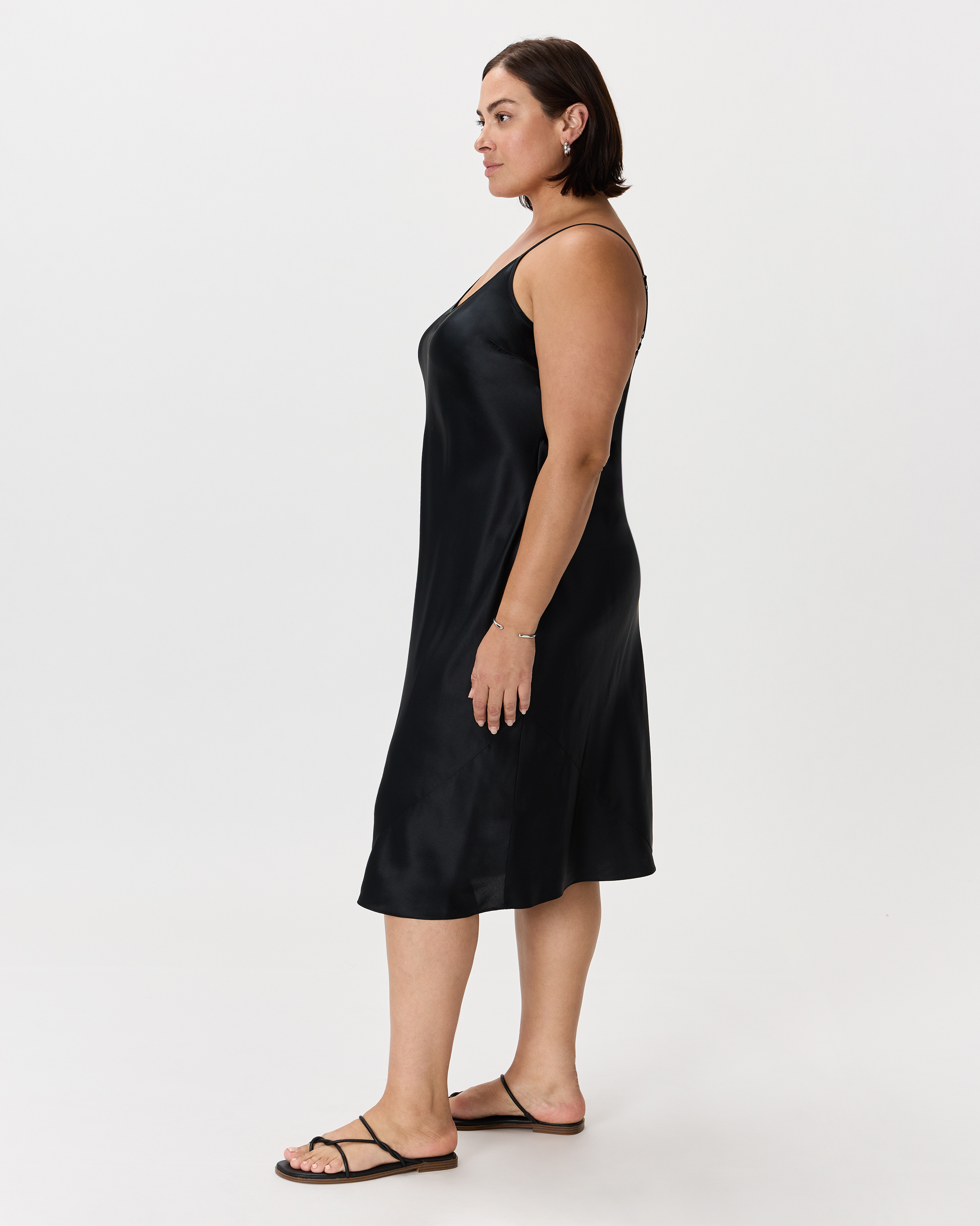 quince washable silk slip dress 100% Cowl Neck in Lava Smoke length dress features a bias cut for a super flattering fit Quince Washable 100% Silk Maxi