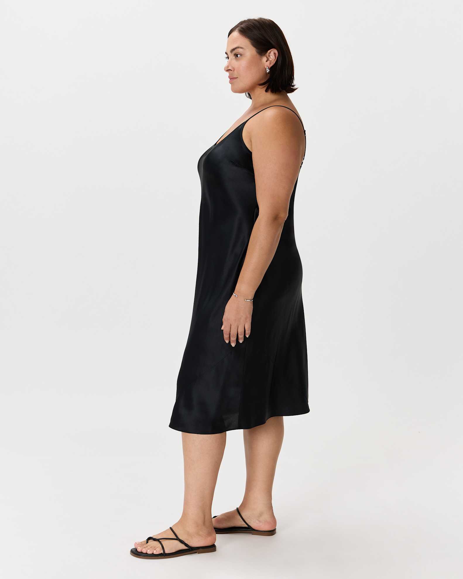 quince washable silk slip dress 100% Cowl Neck in Lava Smoke length dress features a bias cut for a super flattering fit Quince Washable 100% Silk Maxi