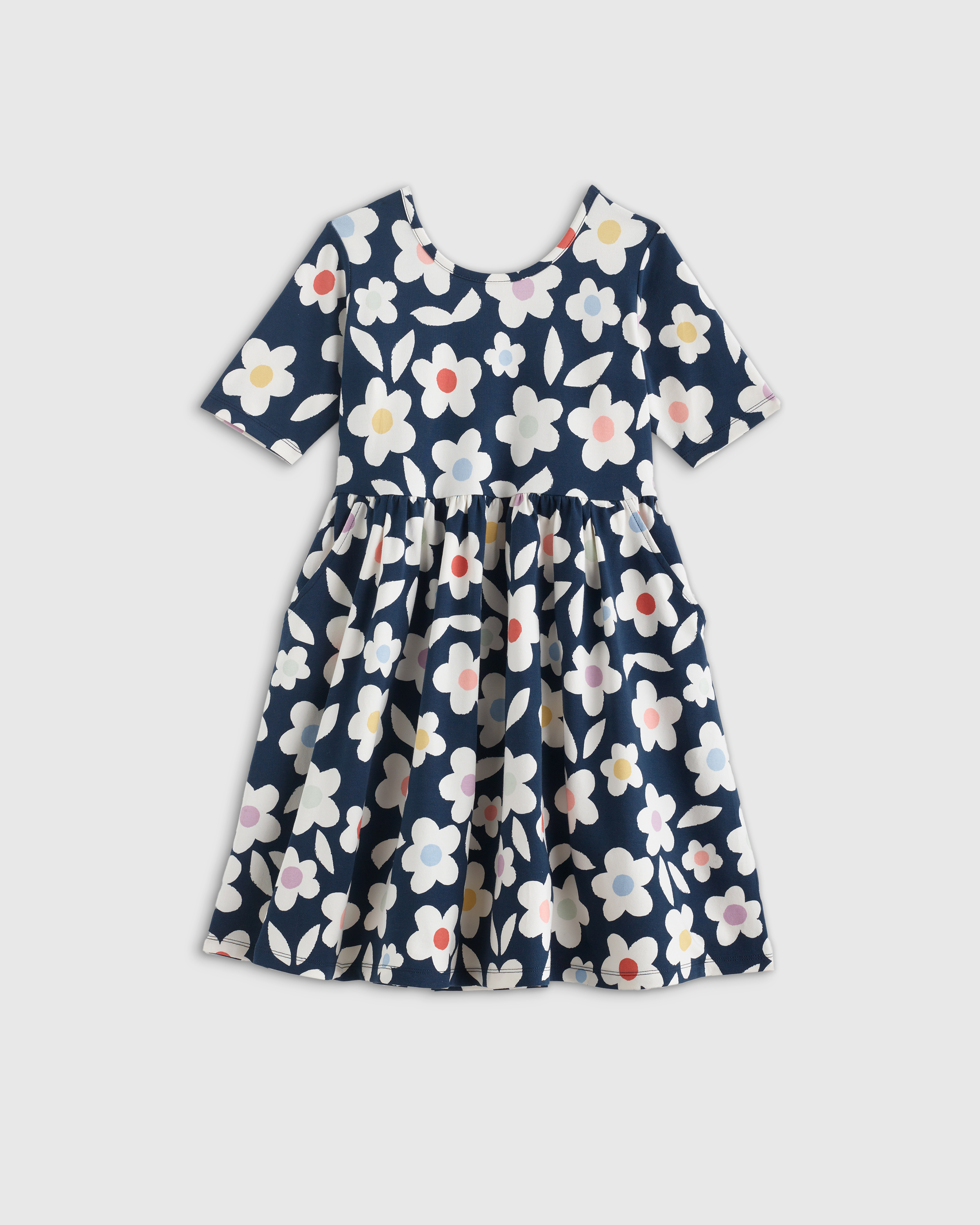 Geo Daisy Organic Cotton Skater Dress 