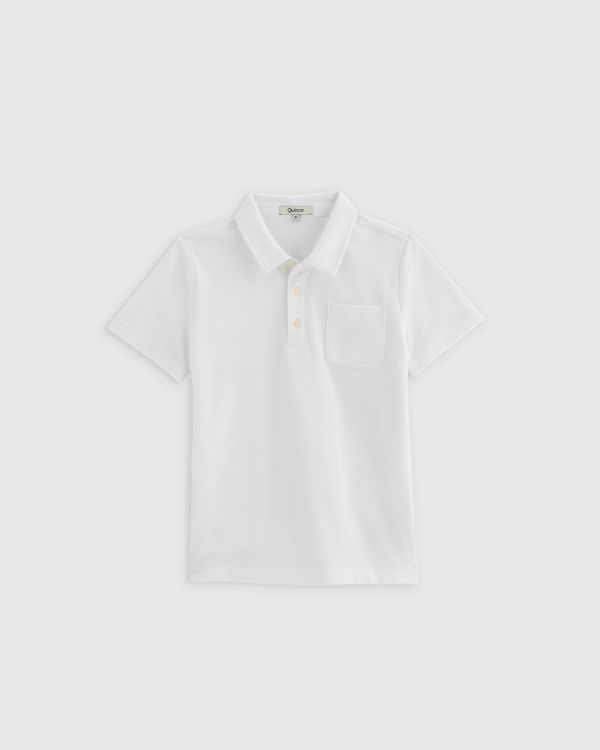 White Organic Cotton Short Sleeve Pique Polo 