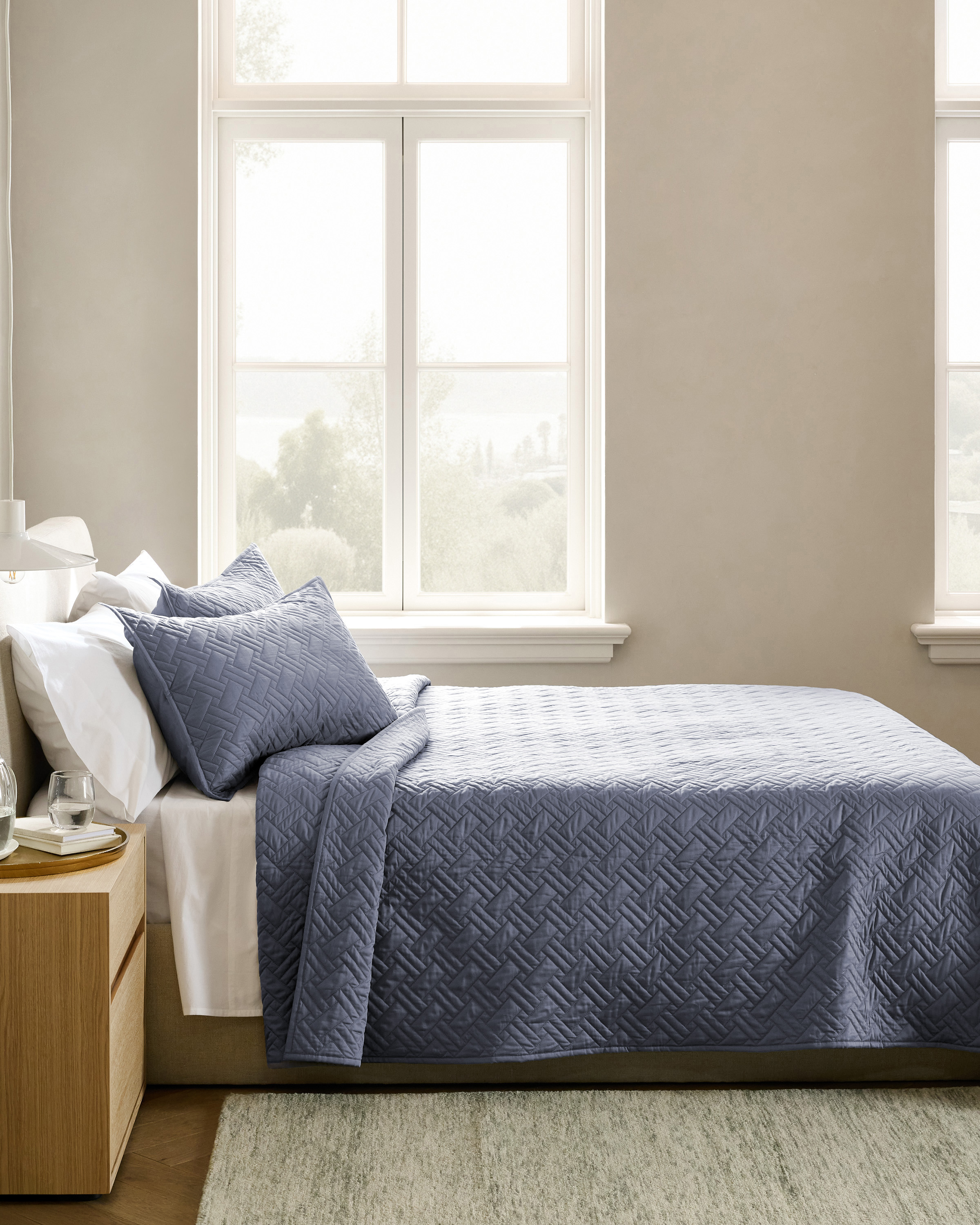 Organic Cotton Basketweave Quilt Set