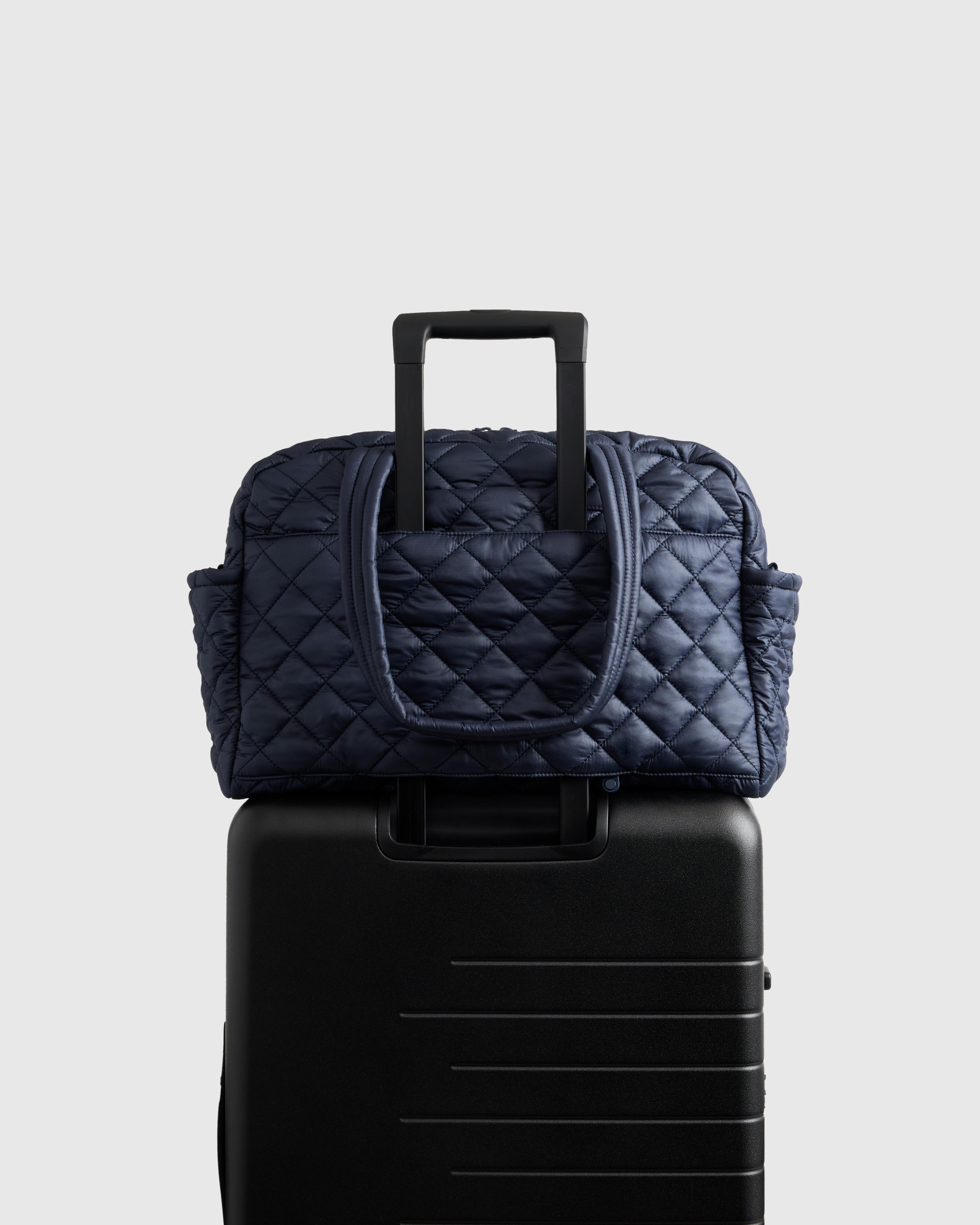 Quilted Duffle Bag in Navy