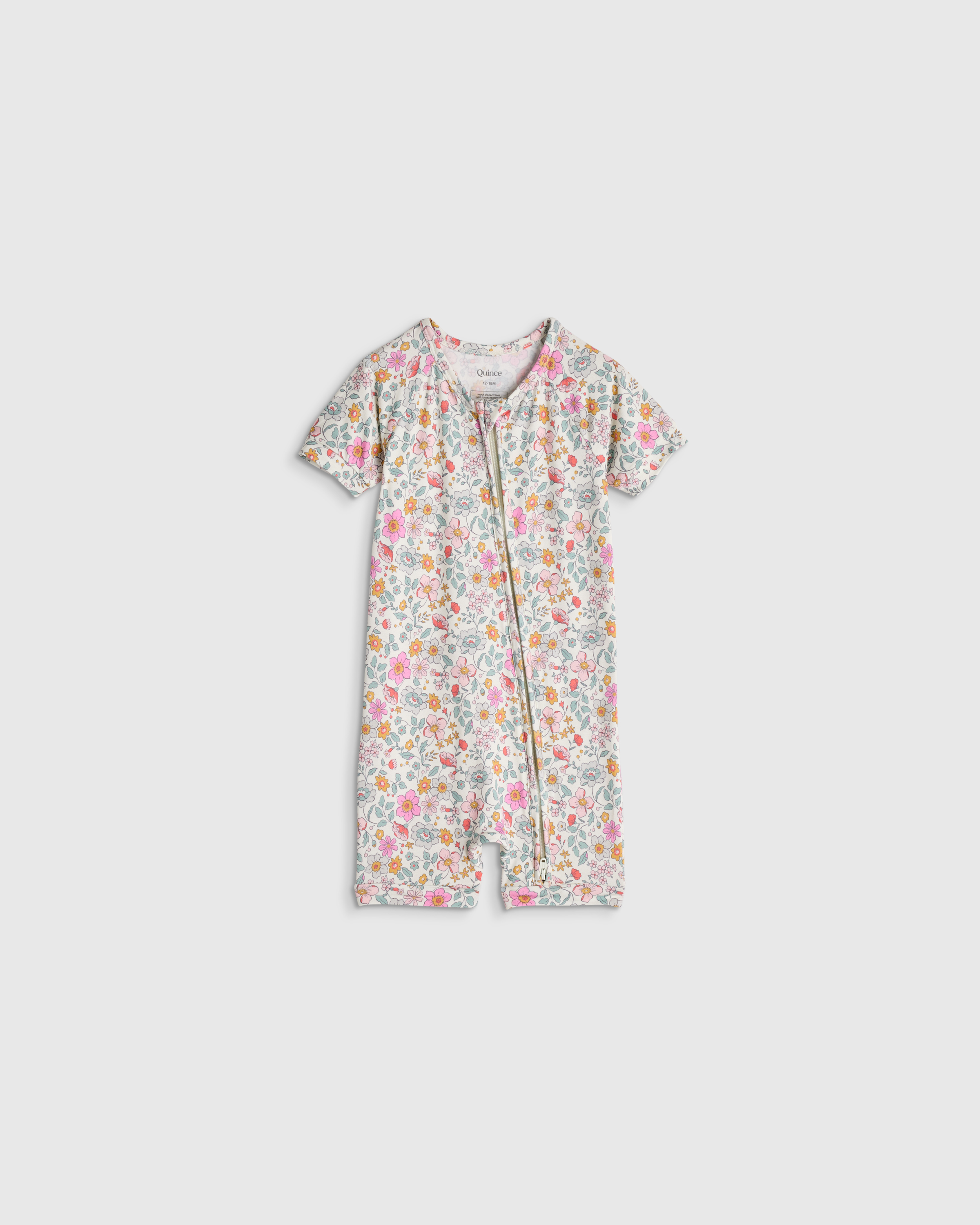 Soft Ditsy Floral Bamboo Shortie Onesie Pajama