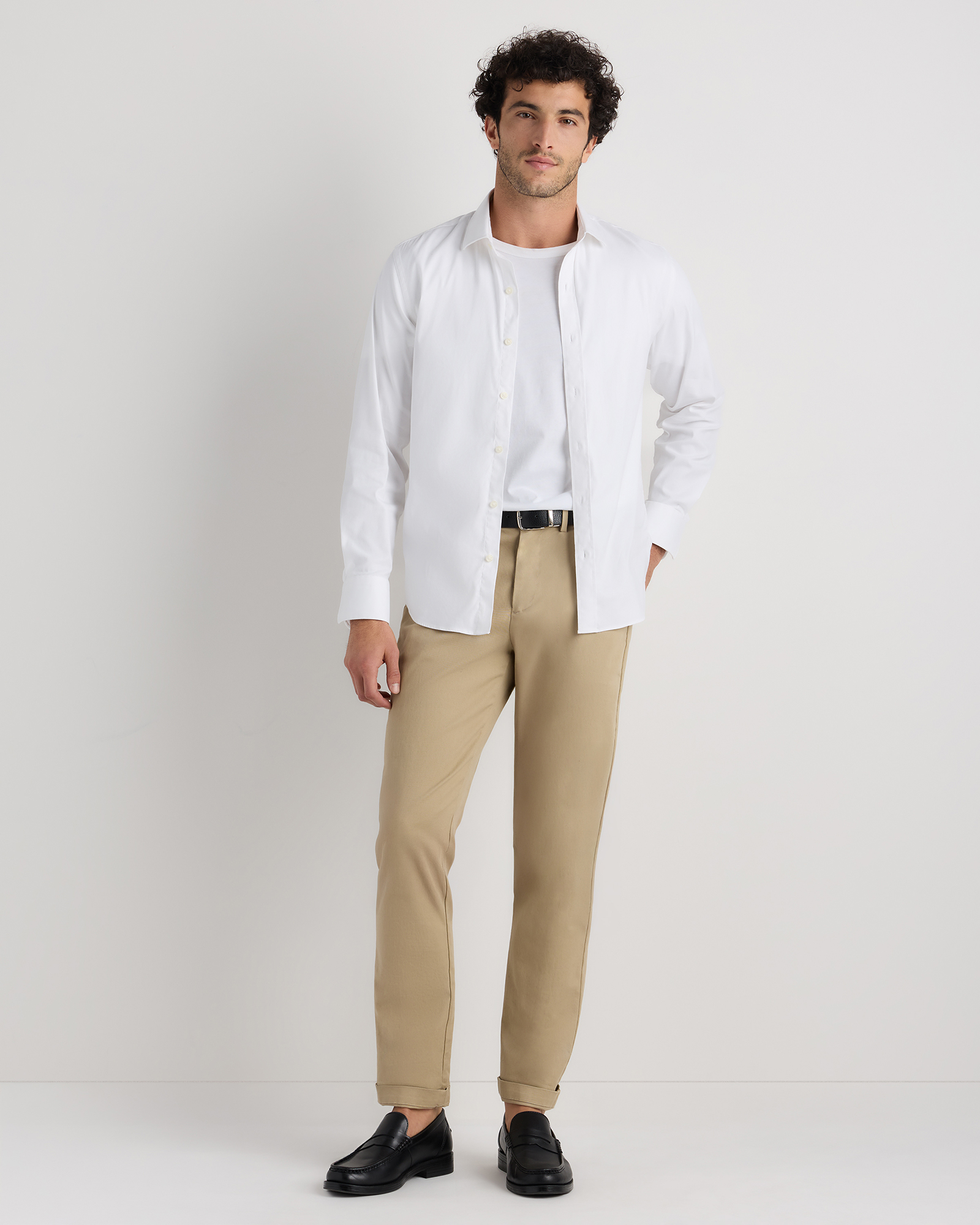 white dress shirt and khakis Tan Slim Fit Suit Pants