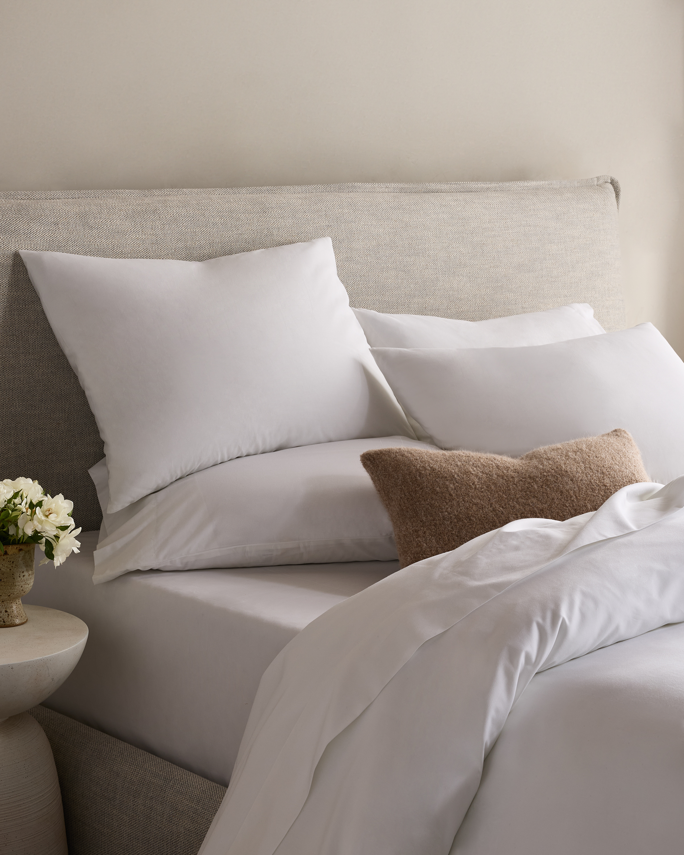 White Classic Organic Percale Sham Set