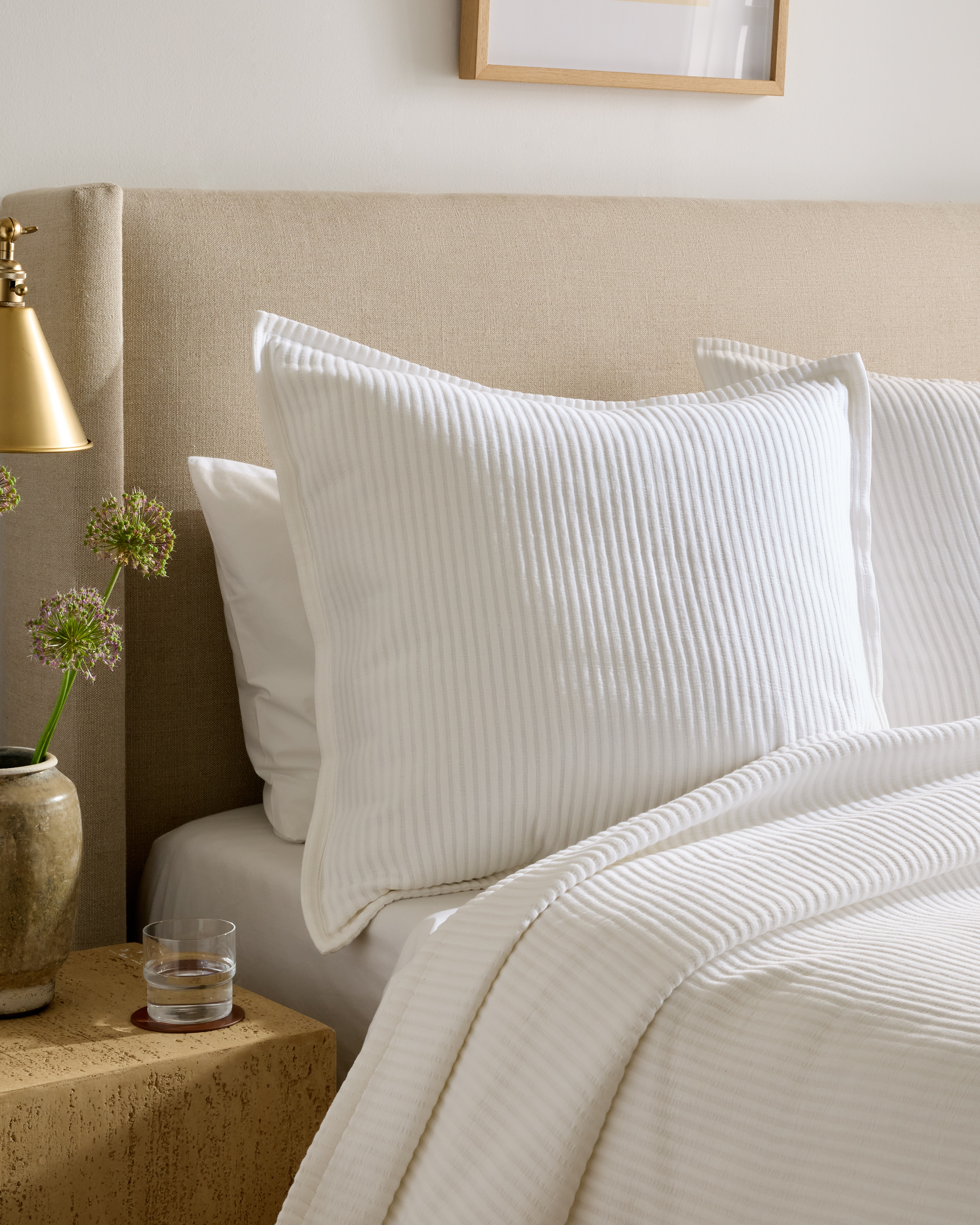White Taie européenne en matelassé de coton biologique