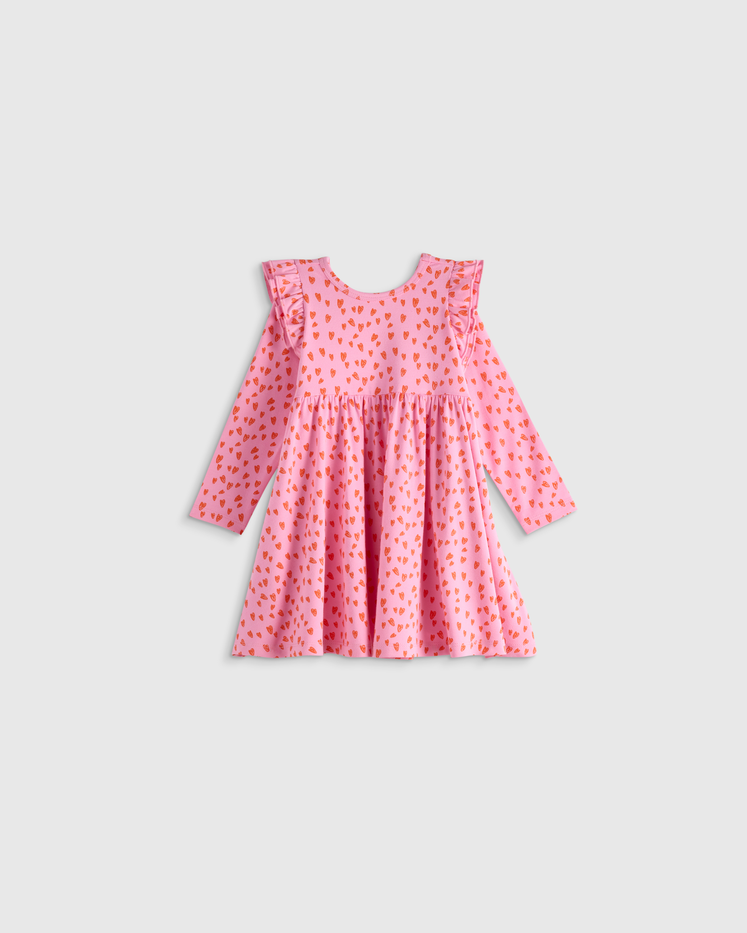 Pink Hearts Robe tourbillonnante à manches longues en bambou