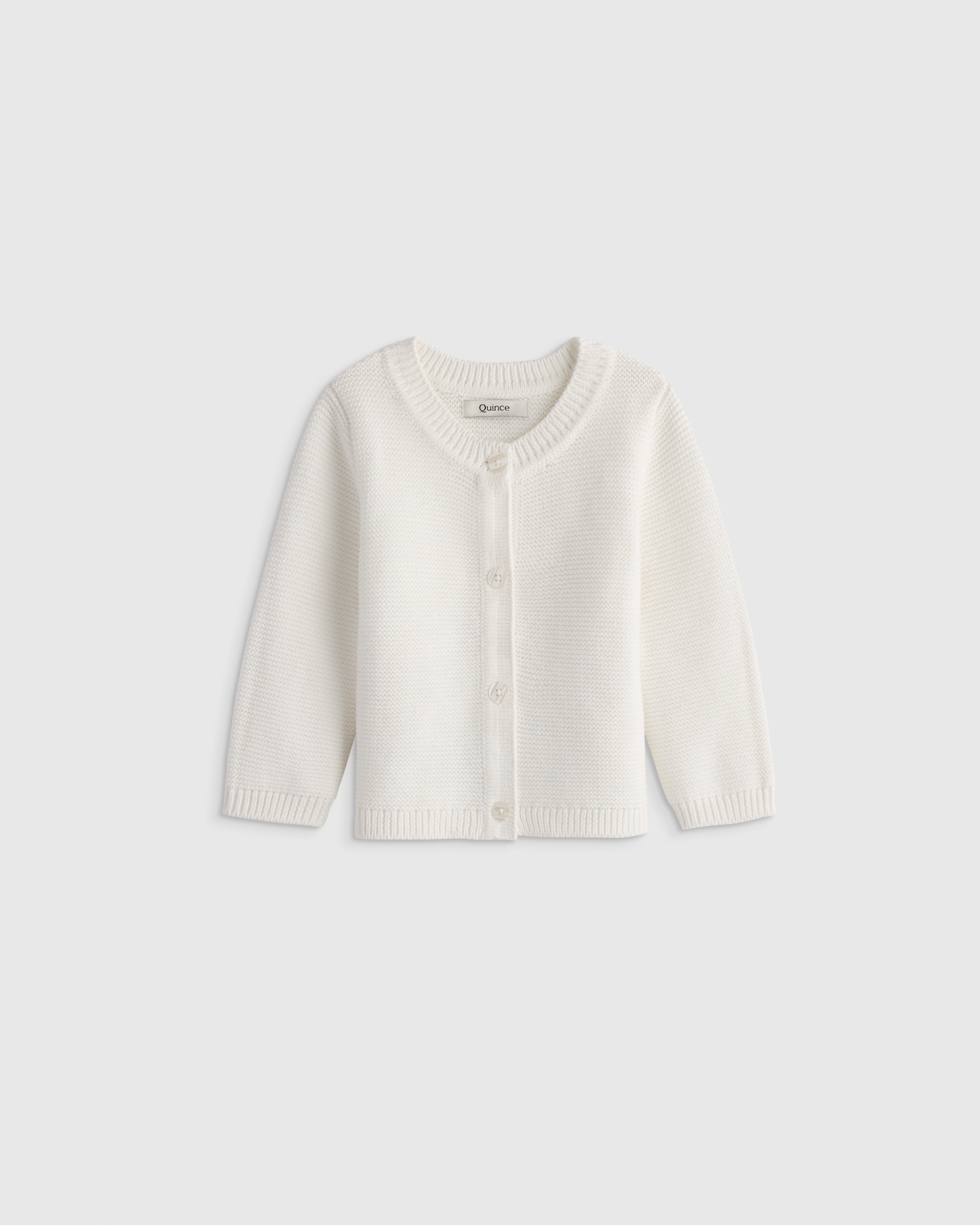 トップス cotton candy loose knit cardigan ivory 100% Organic Cotton Sweater Cardigan in Ivory
