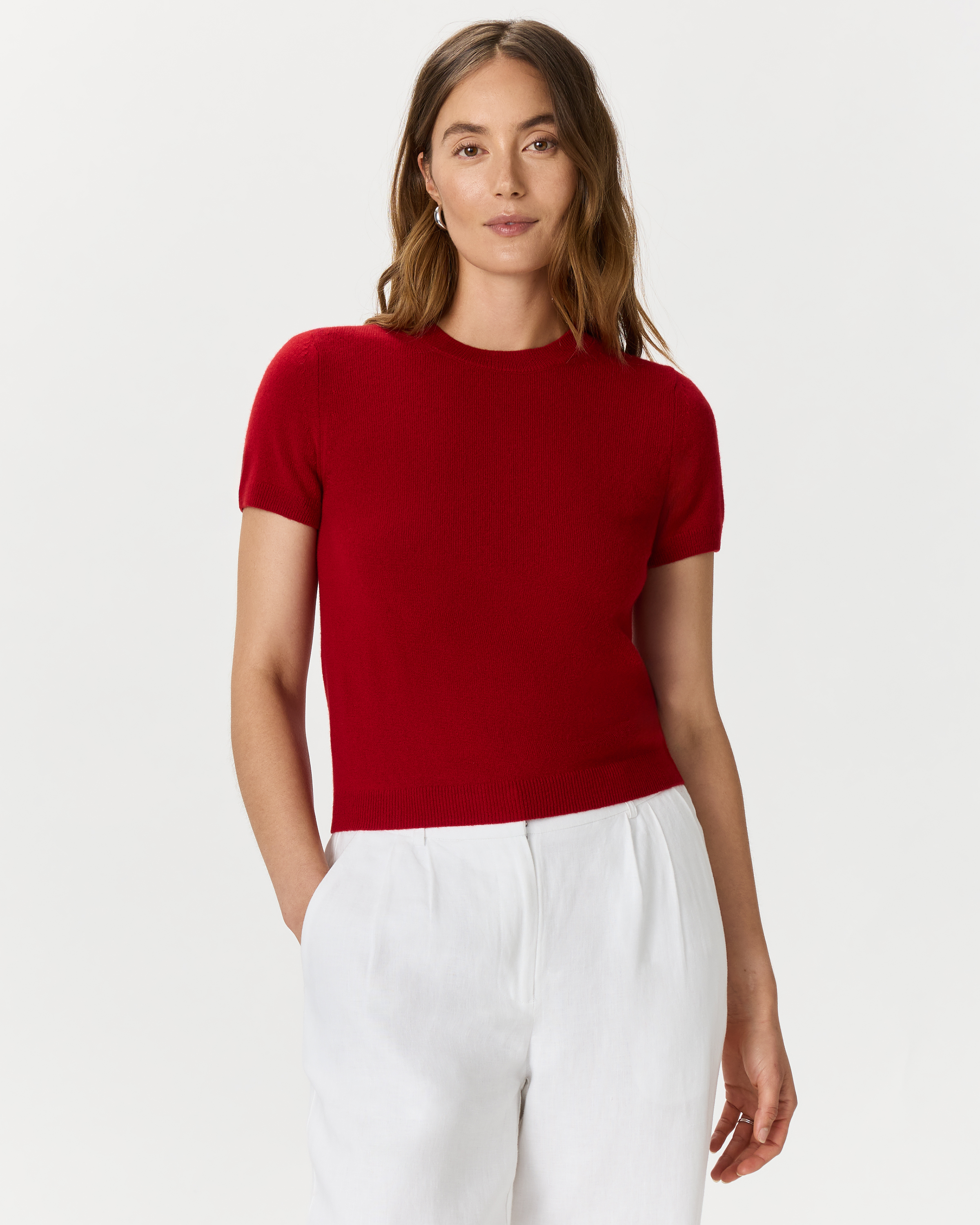 Varsity Red Mongolian Cashmere Tee