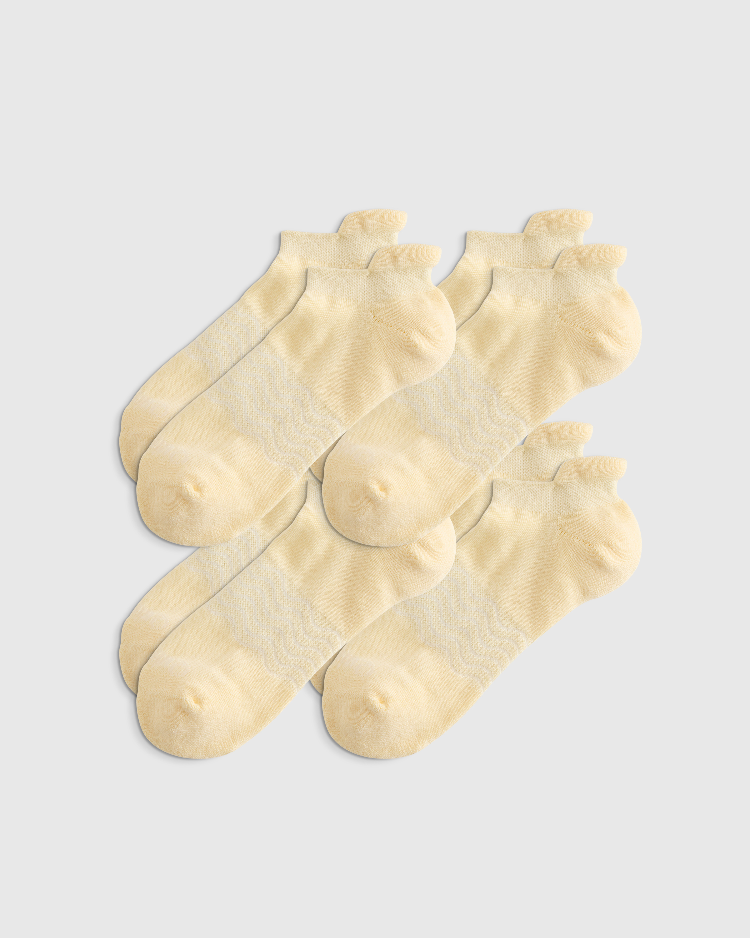 Pale Custard Yellow Everyday Cotton Solid Ankle Socks (4-pack)