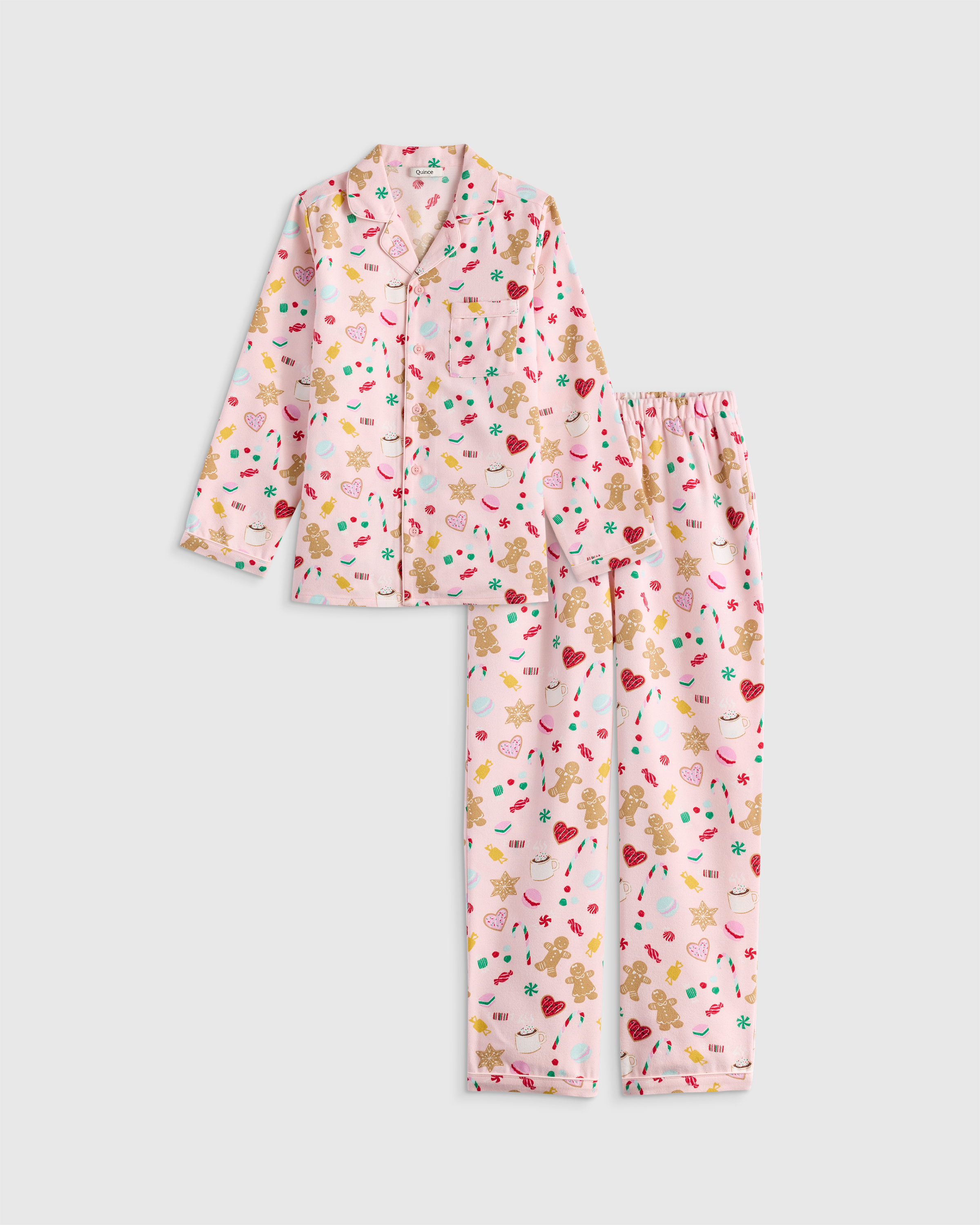 Quince Holiday Flannel Pajama Set In Pink