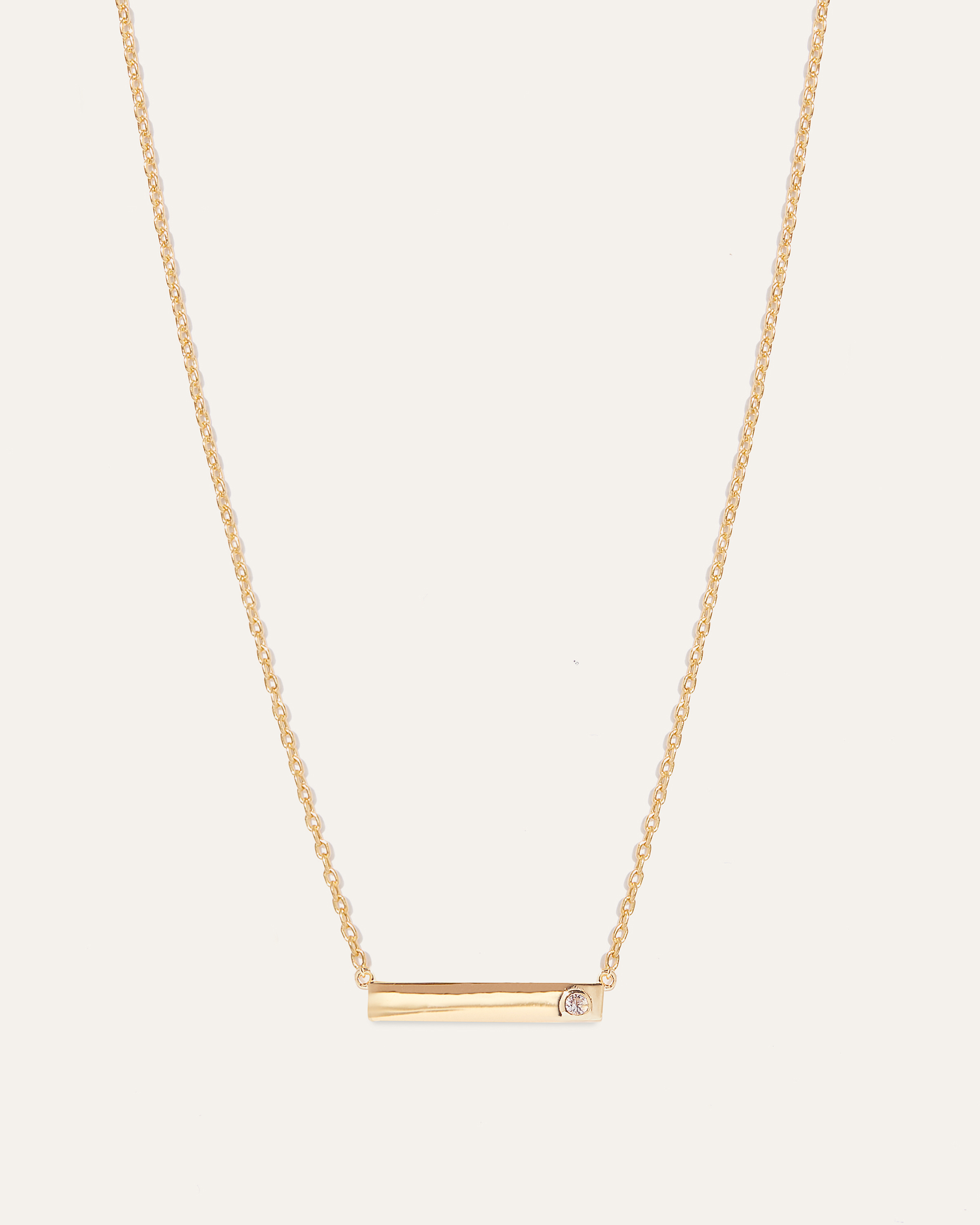 White Sapphire Bar Necklace