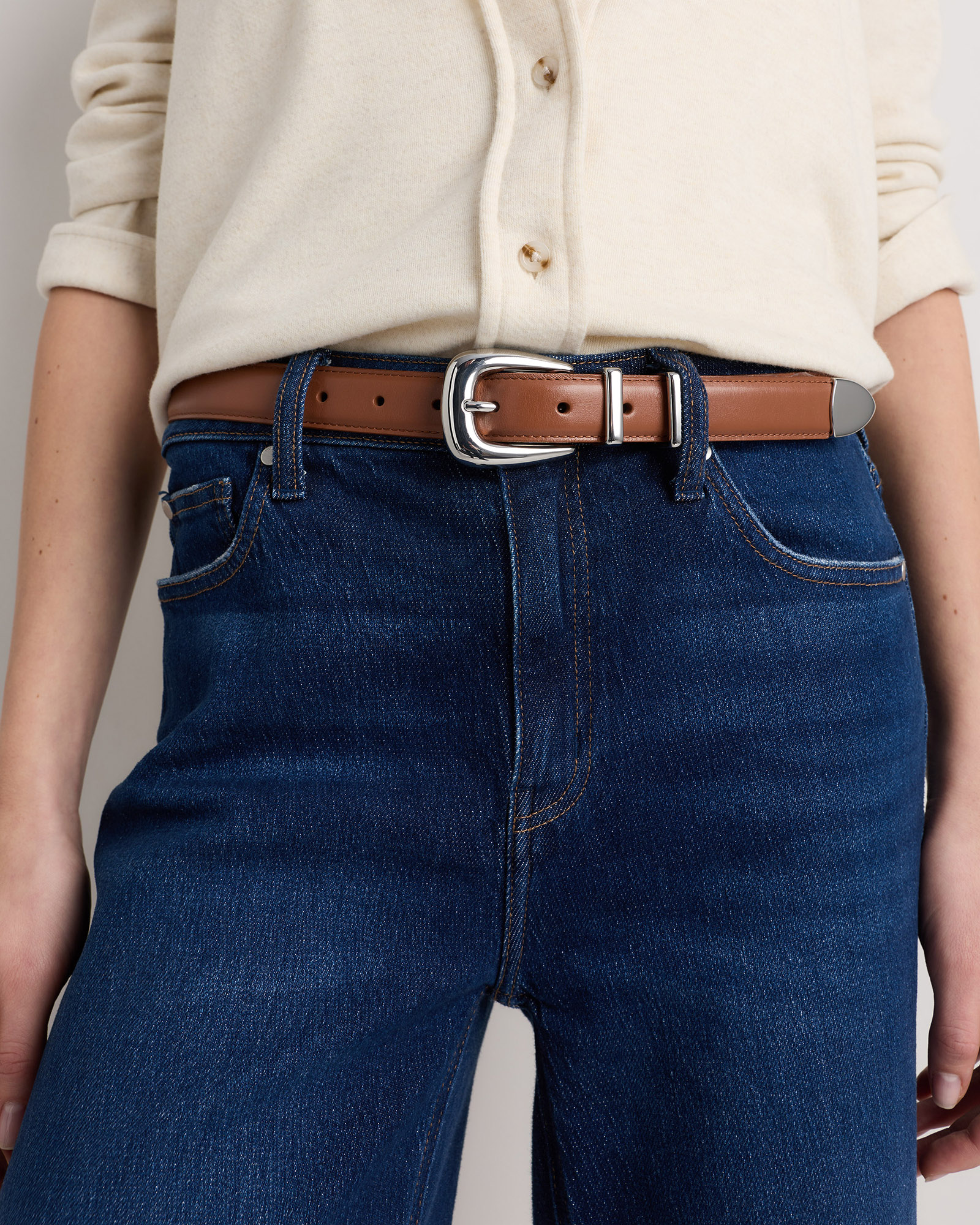 Lola European Leather Western Belt in Nutmeg