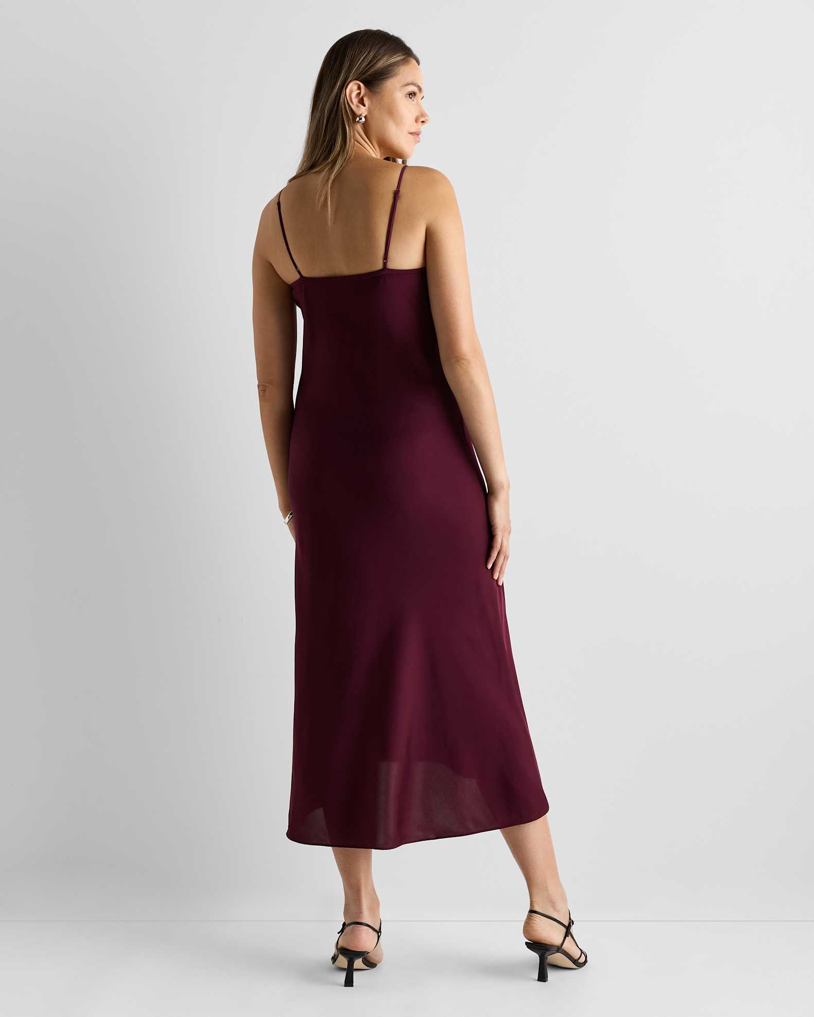 Washable Stretch Silk Maternity Slip Dress in Wine Tasting Red Washable Stretch Silk Maternity Slip Dress in Wine Tasting Red