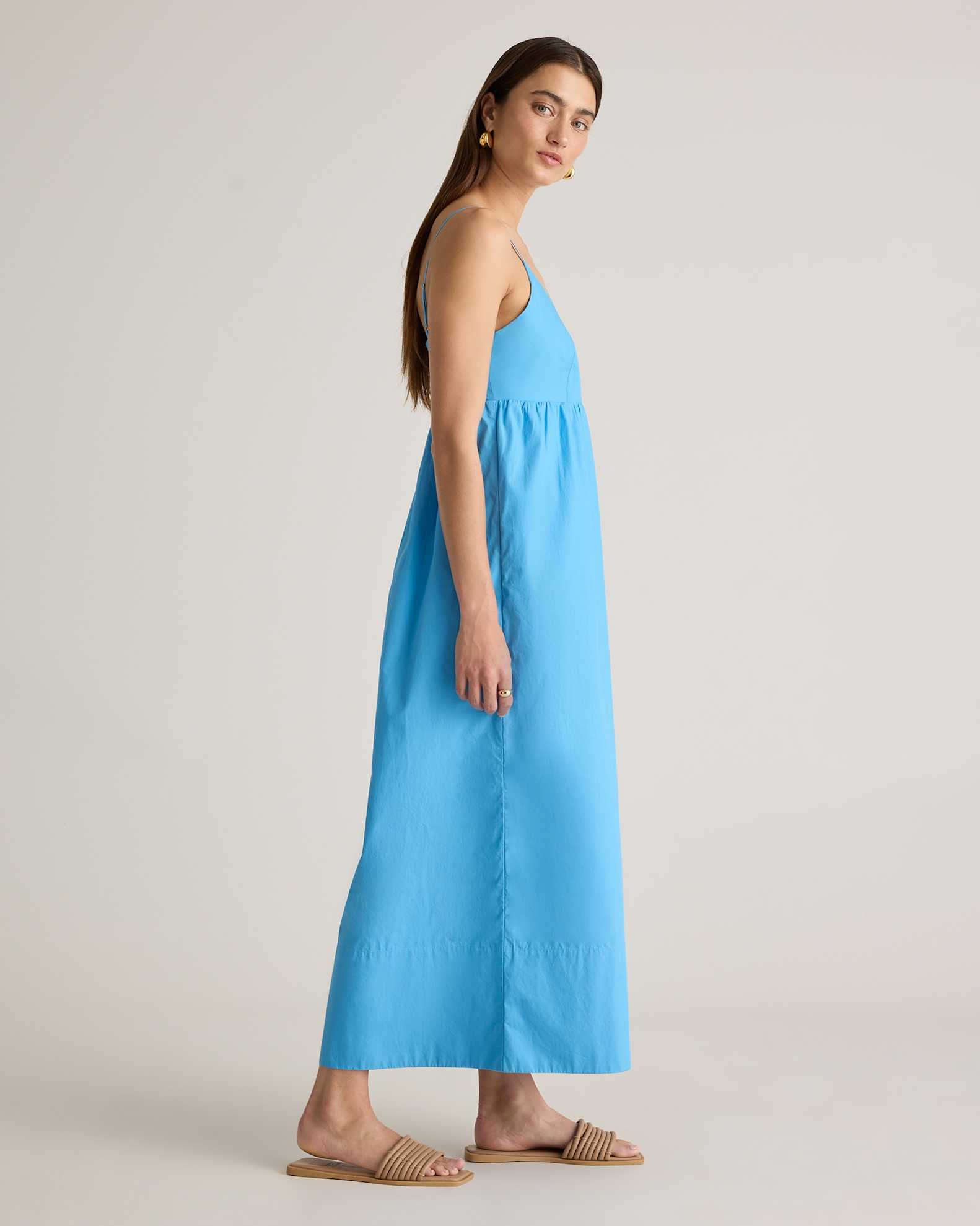 Quince Women's Organic Cotton Sleeveless Maxi Dress, Small, Cornflower Blue - Elegant & Sustainable Style Quince Women's Organic Cotton Sleeveless Maxi Dress, Small, Cornflower Blue - Elegant & Sustainable Style
