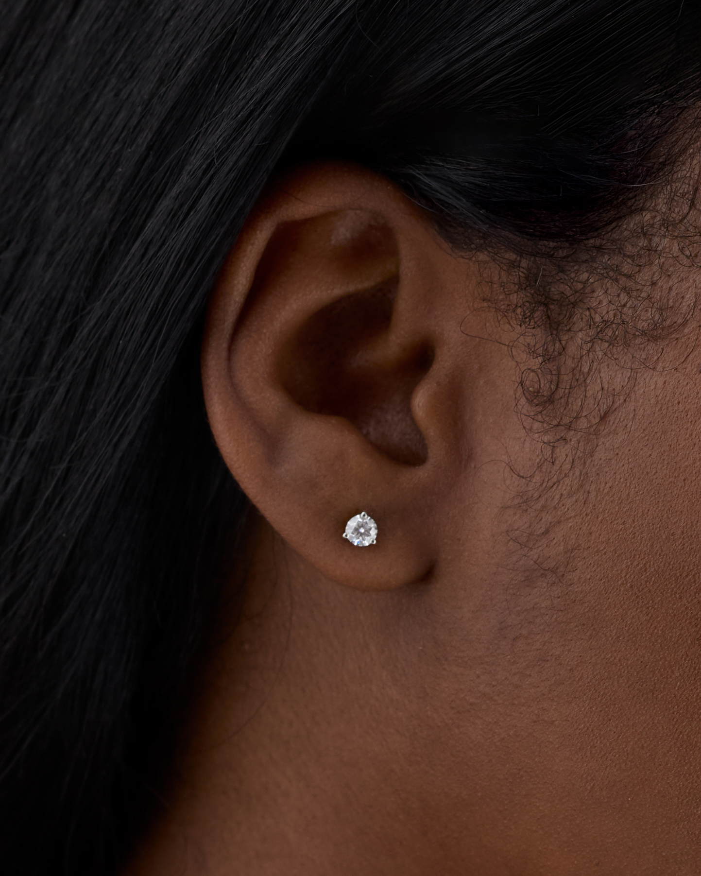 14K Gold Lab Grown Diamond Martini Studs - thumbnail 8