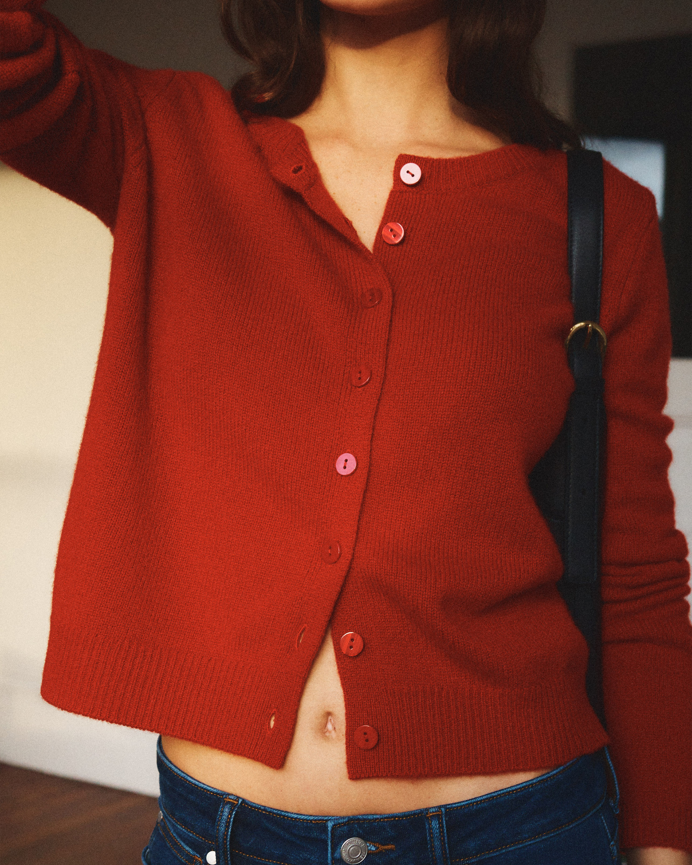 Mongolian Cashmere Cropped Crew Cardigan | Quince Canada