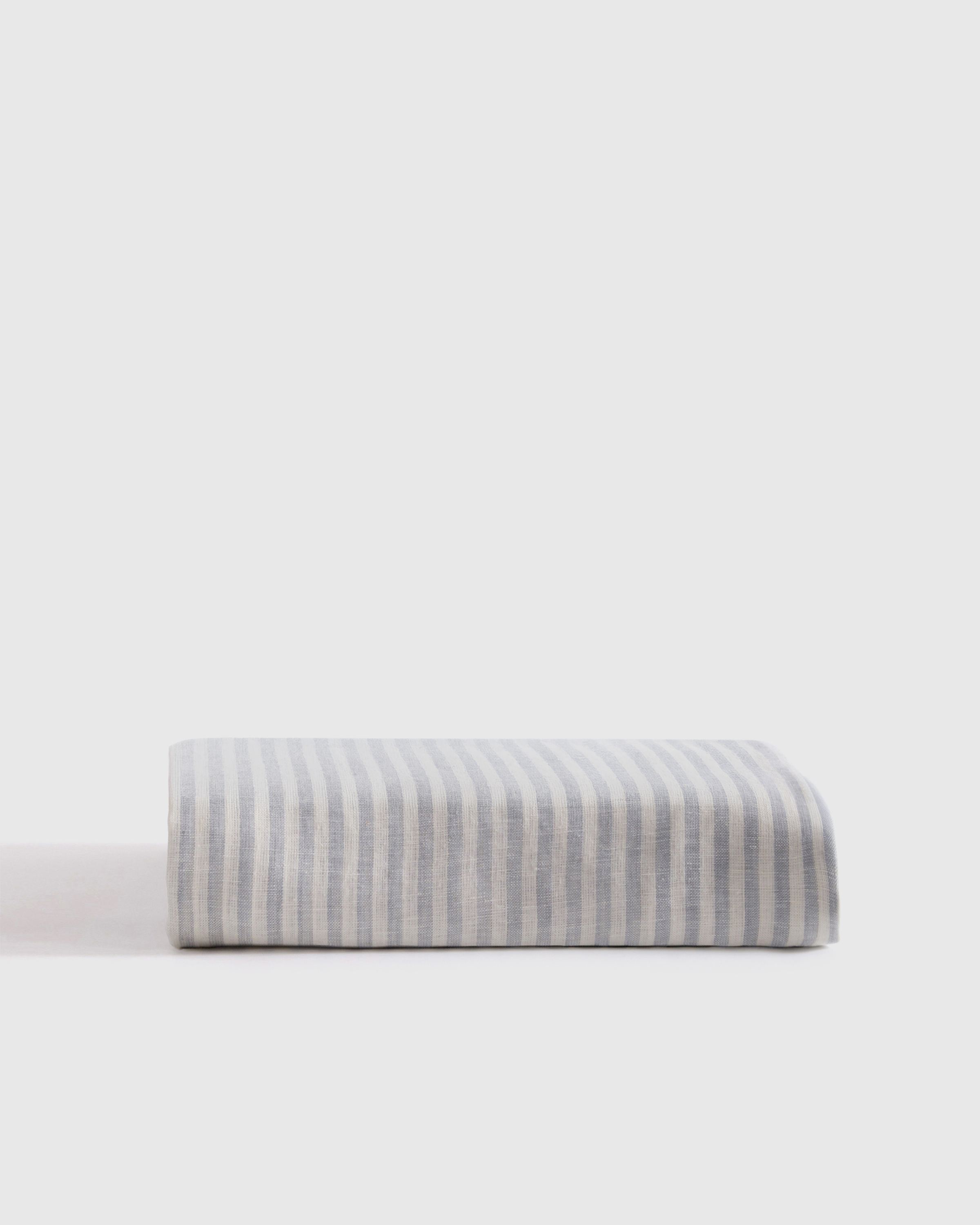 Mist/White Stripe European Linen Stripe Fitted Sheet