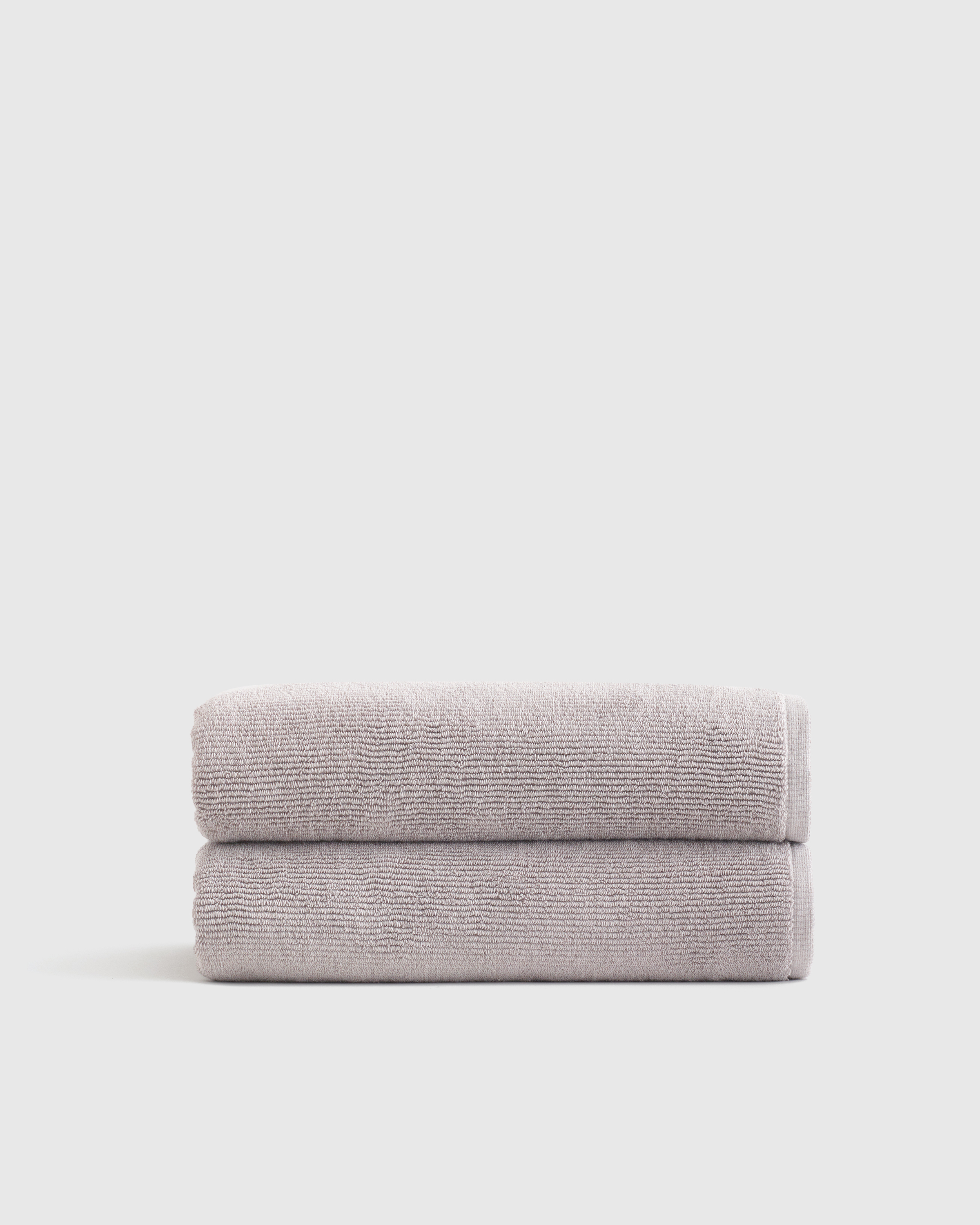 Grey Turkish Ribbed Quick Dry Bath Towel (Set of 2)