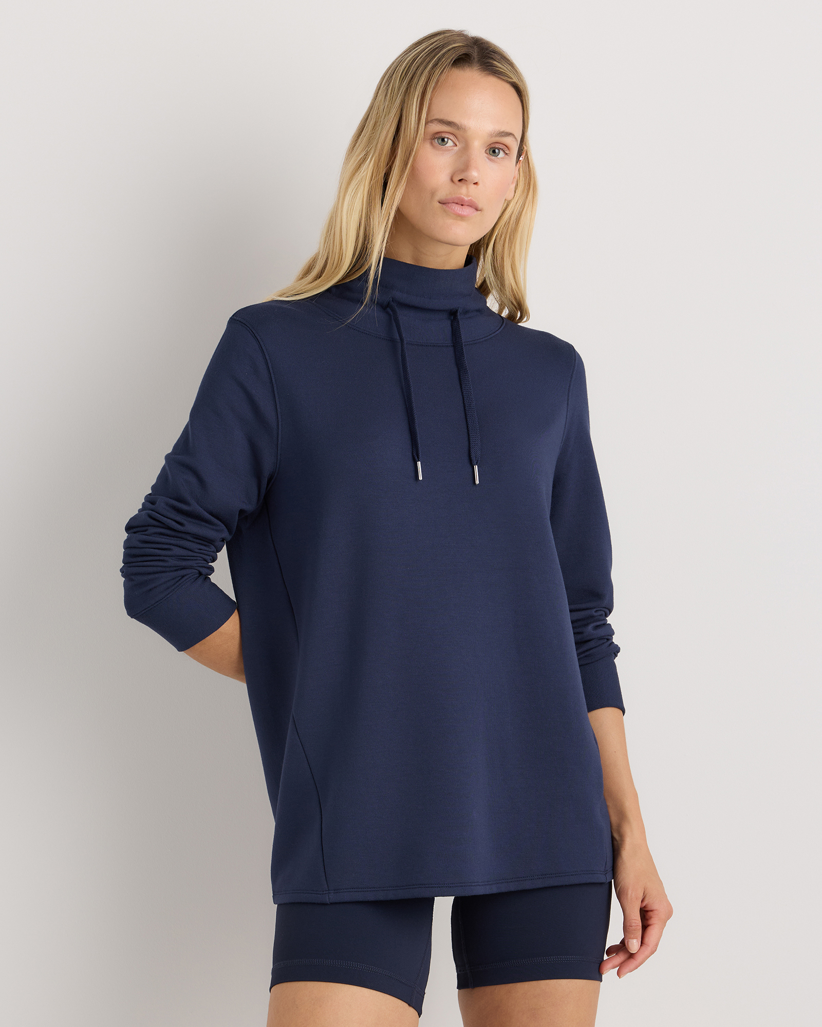 Navy SuperSoft Fleece Mock Neck Pullover