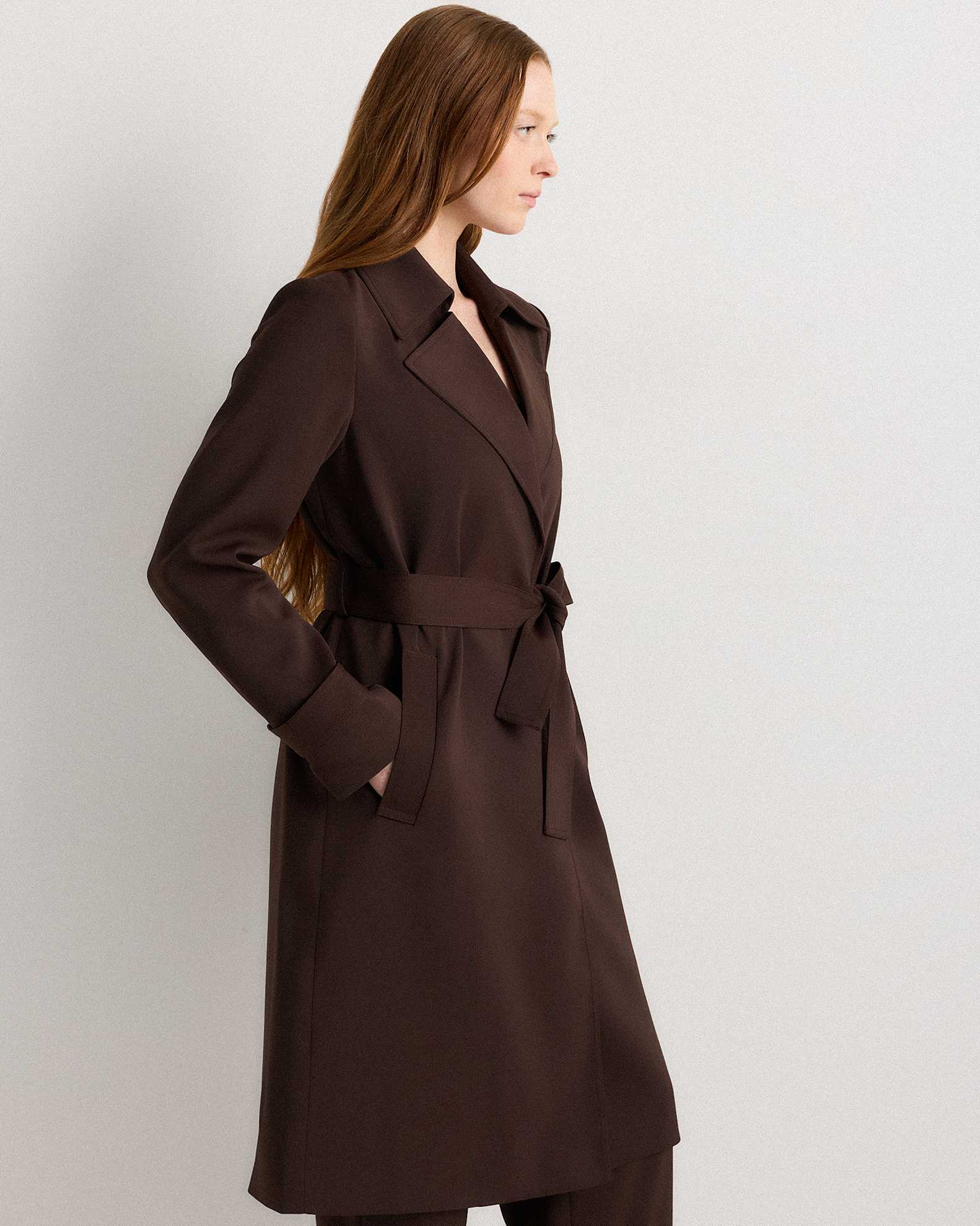 Stretch Crepe Trench Coat - Main Image