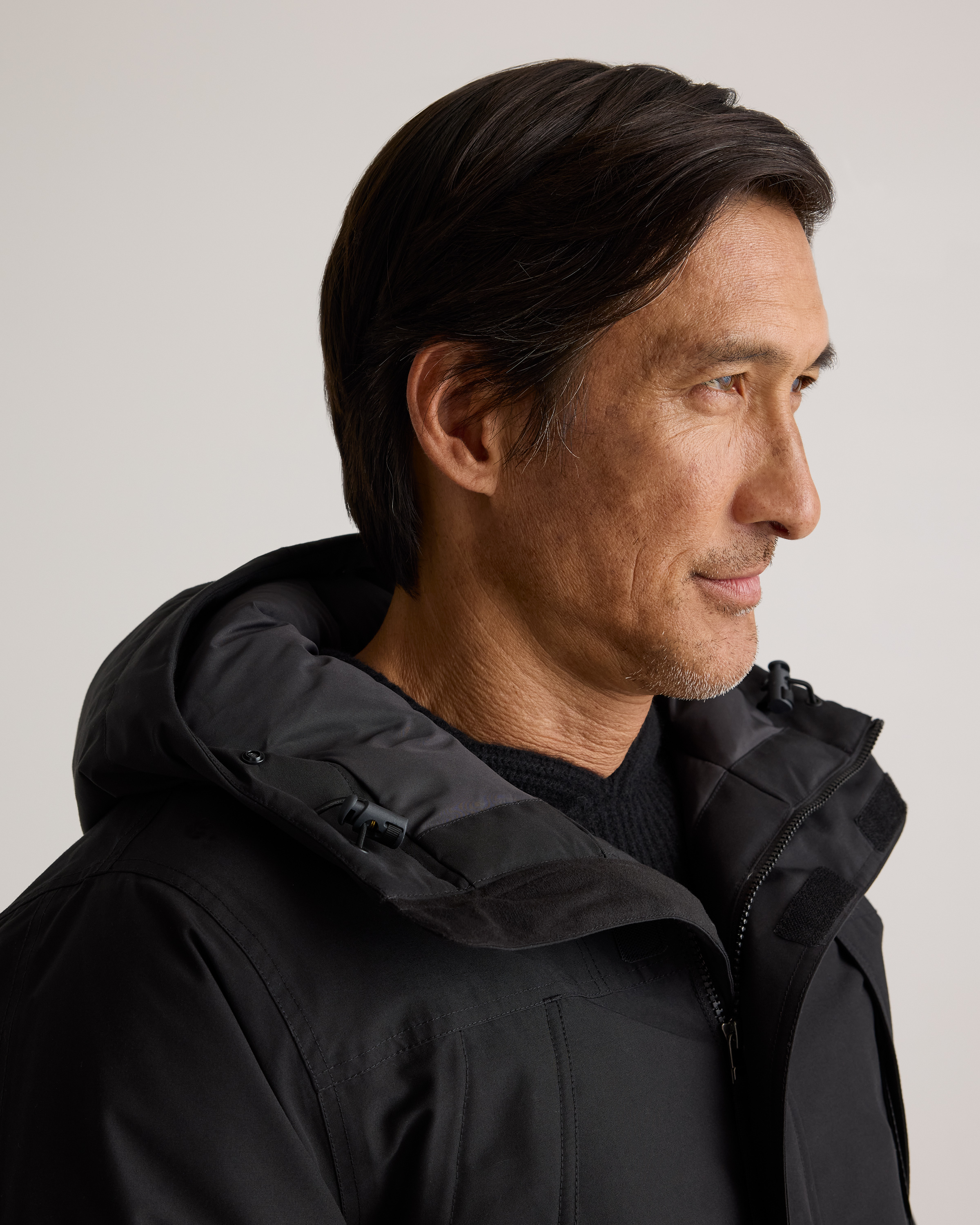 Men's Responsible Down Hooded Parka in Black
