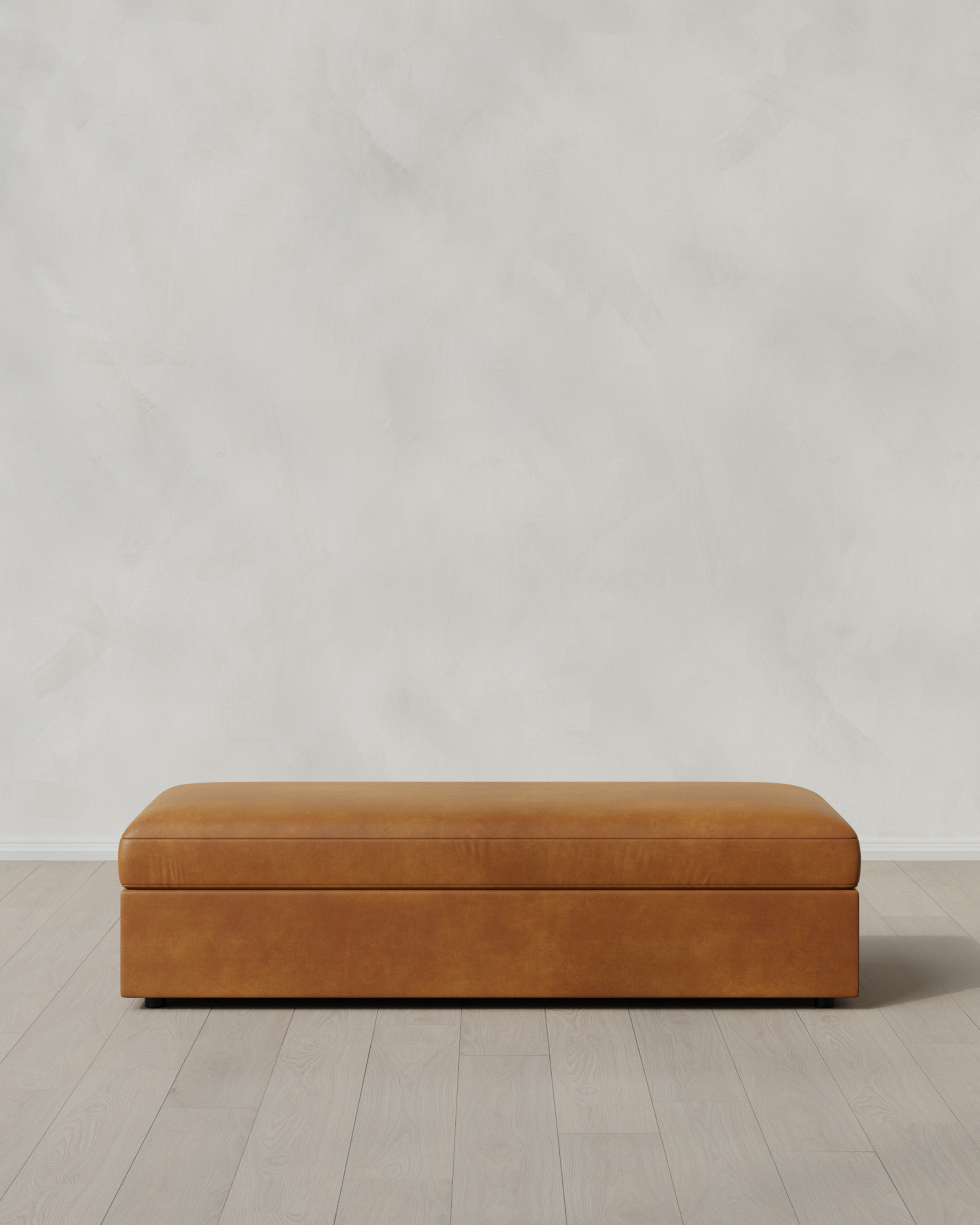Sierra Curved Arm-Coffee Ottoman-69.5x30-Leather Auburm