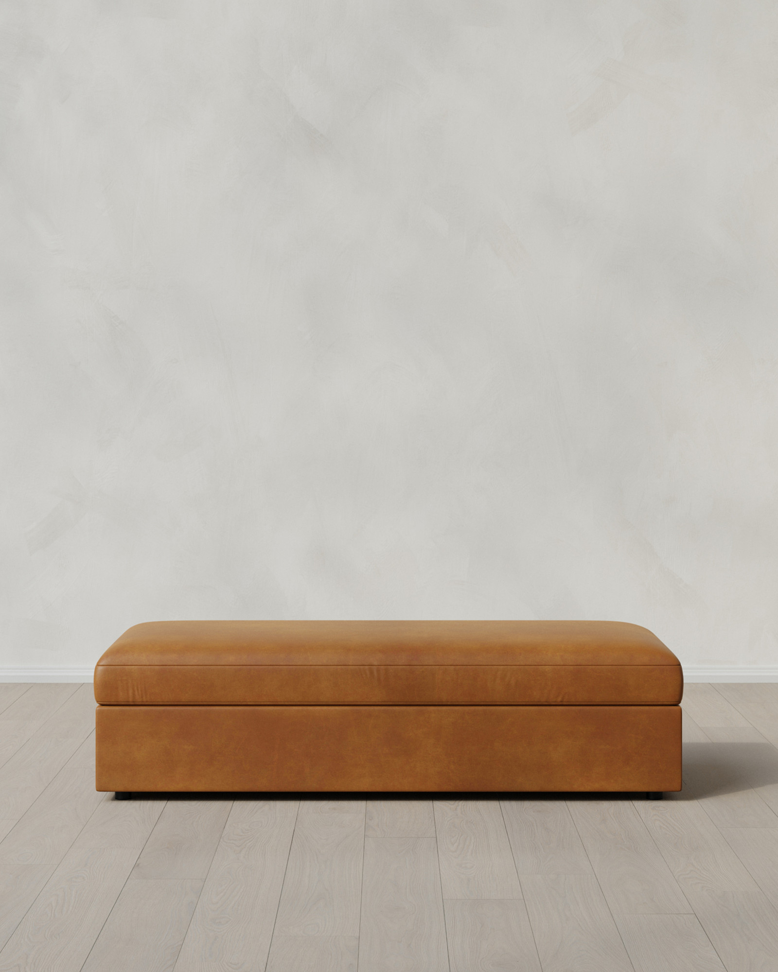 Sierra Curved Arm-Coffee Ottoman-69.5x30-Leather Auburm