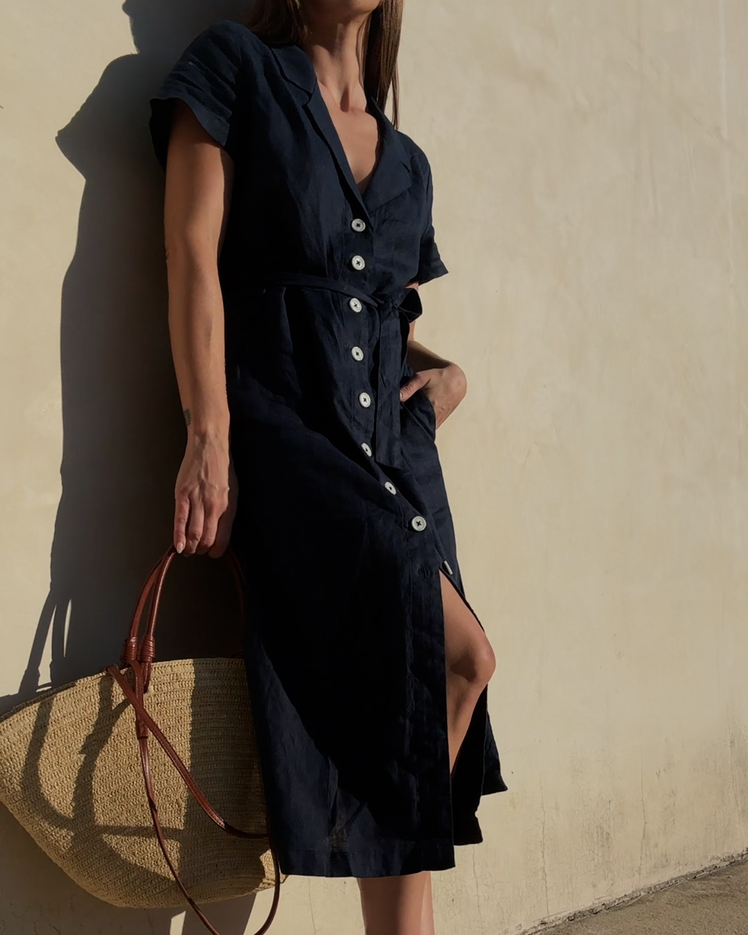 100 european linen button front dress Celebrate the Season with our 100% European Linen Button Front Dress