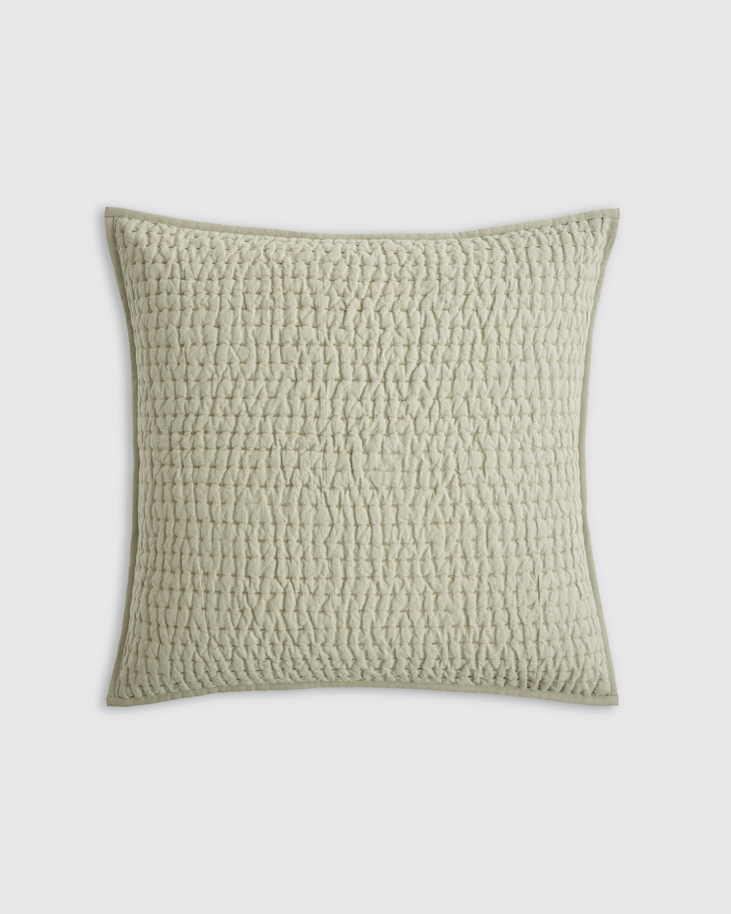 european linen cotton stitch quilted euro sham, euro, willowleaf