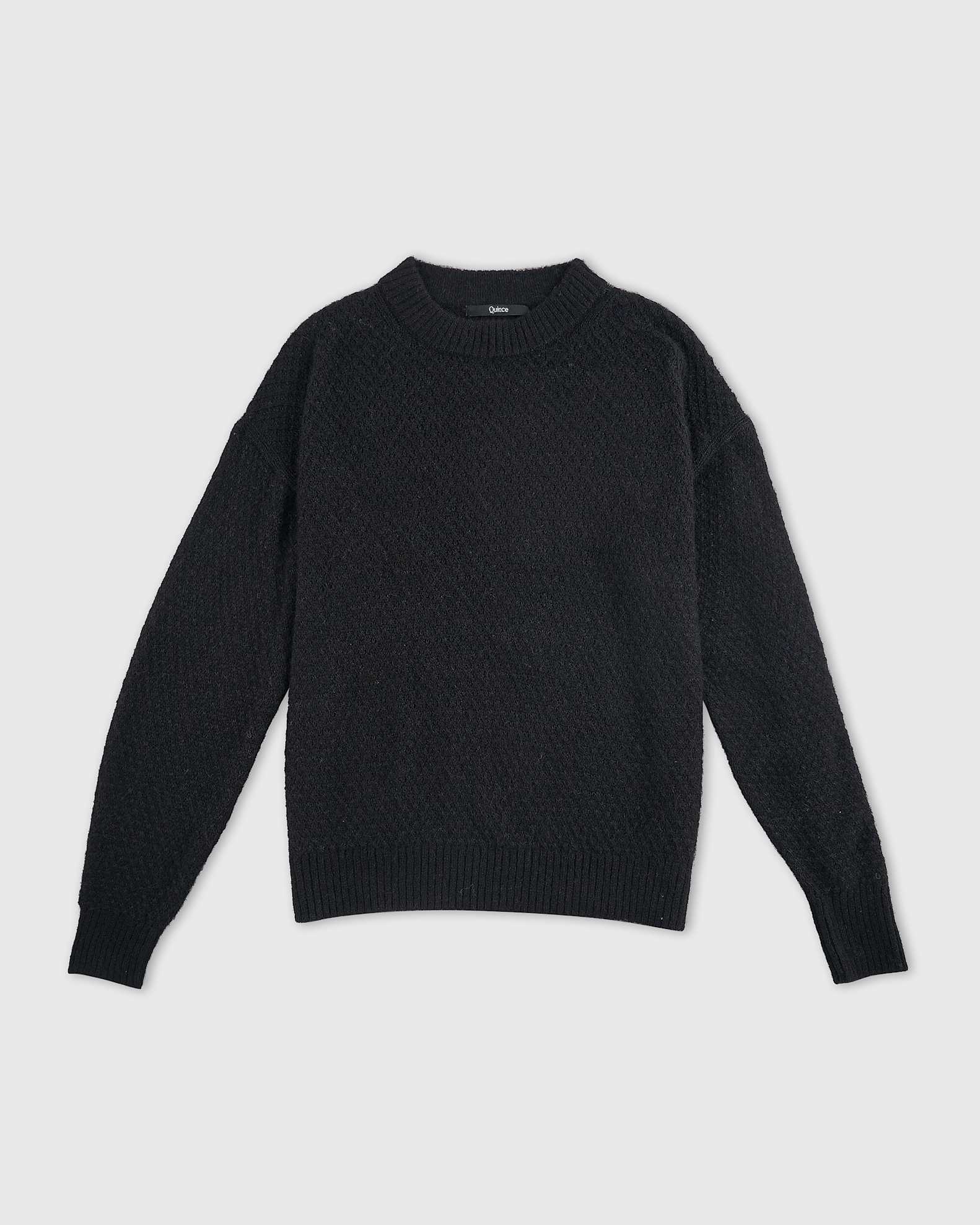 Baby Alpaca-Wool Diamond Stitch Crew