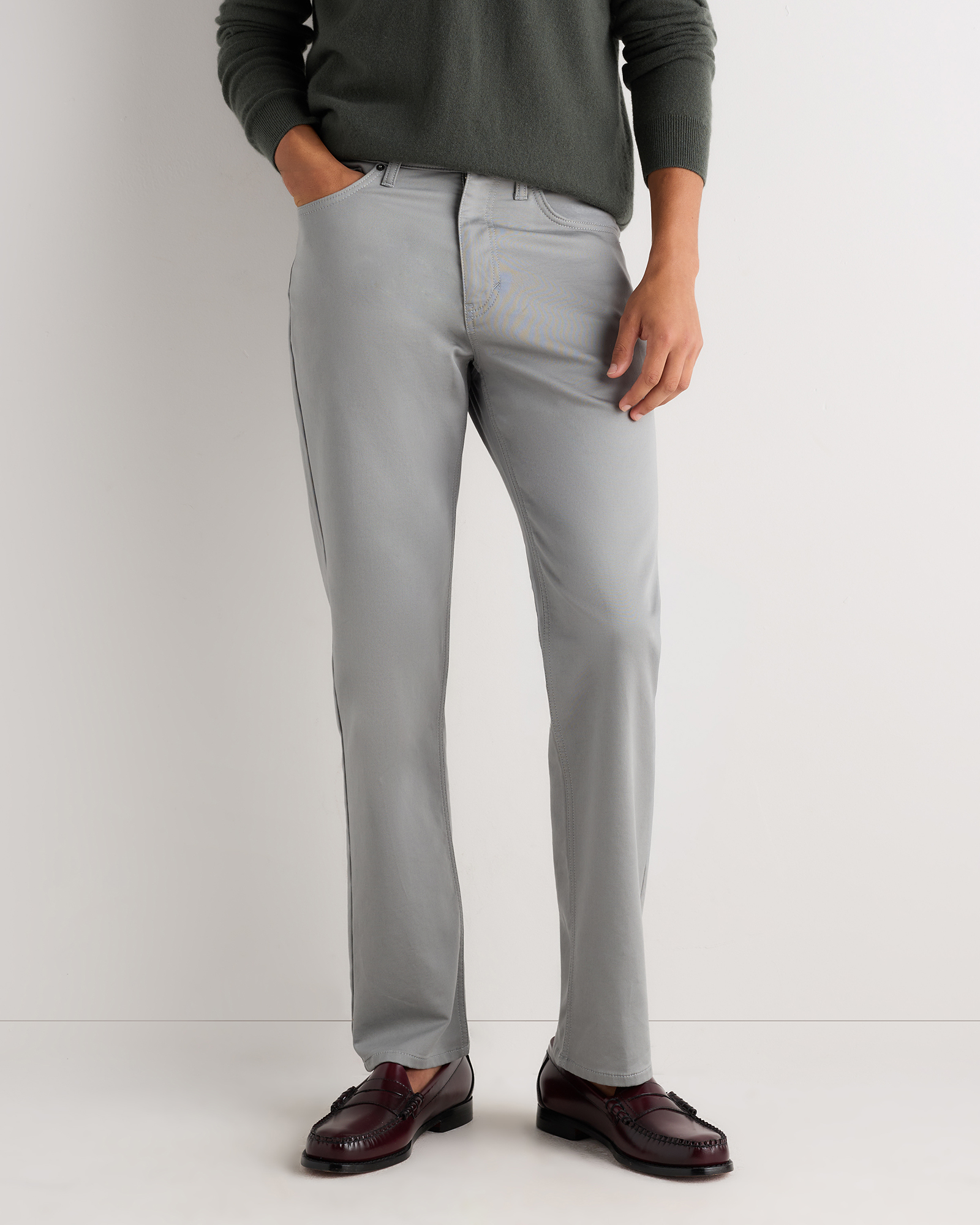 Monument Grey Comfort Stretch Traveler 5-Pocket Pants - Straight