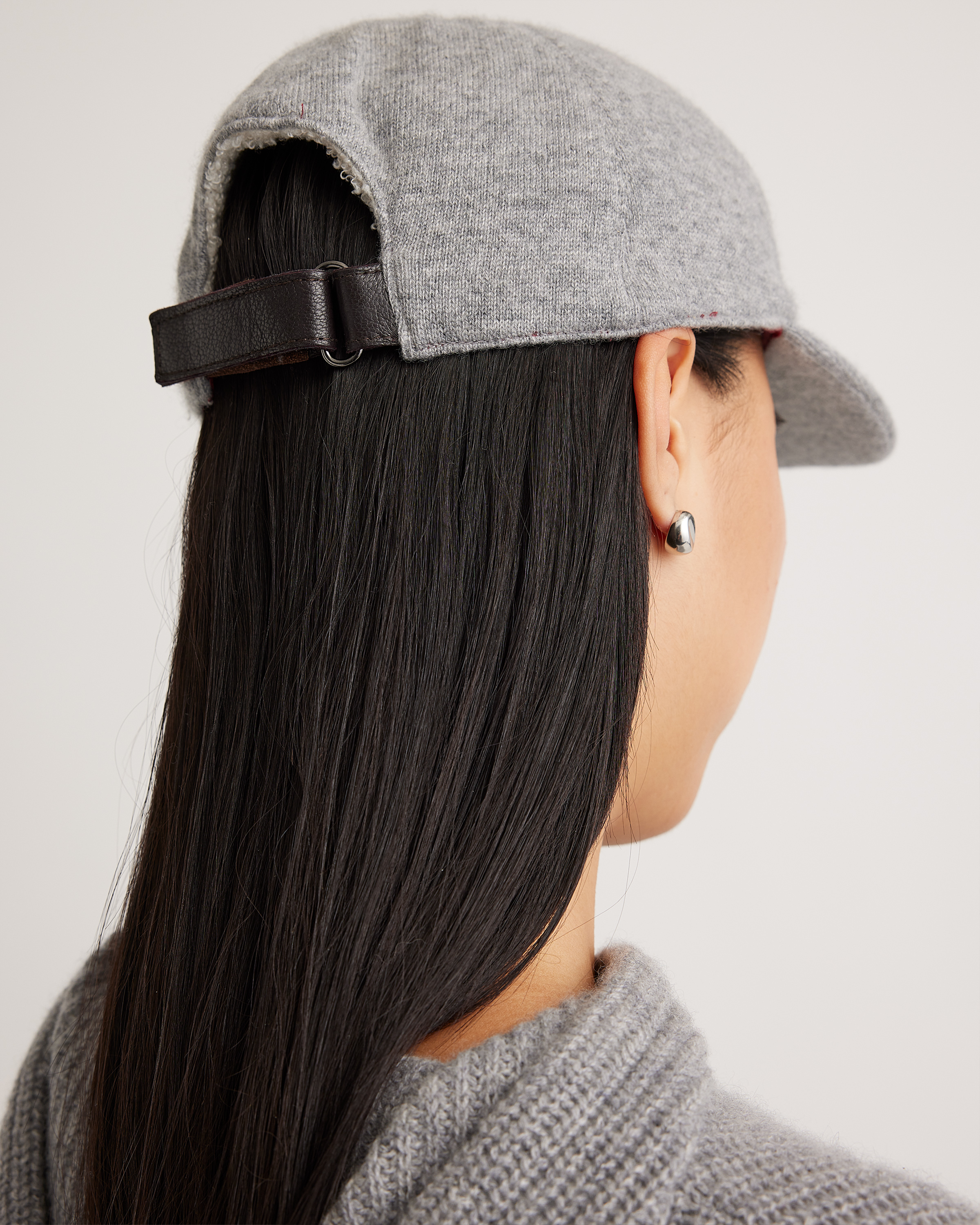 Logoless Cashmere Baseball Cap in Light Heather Grey