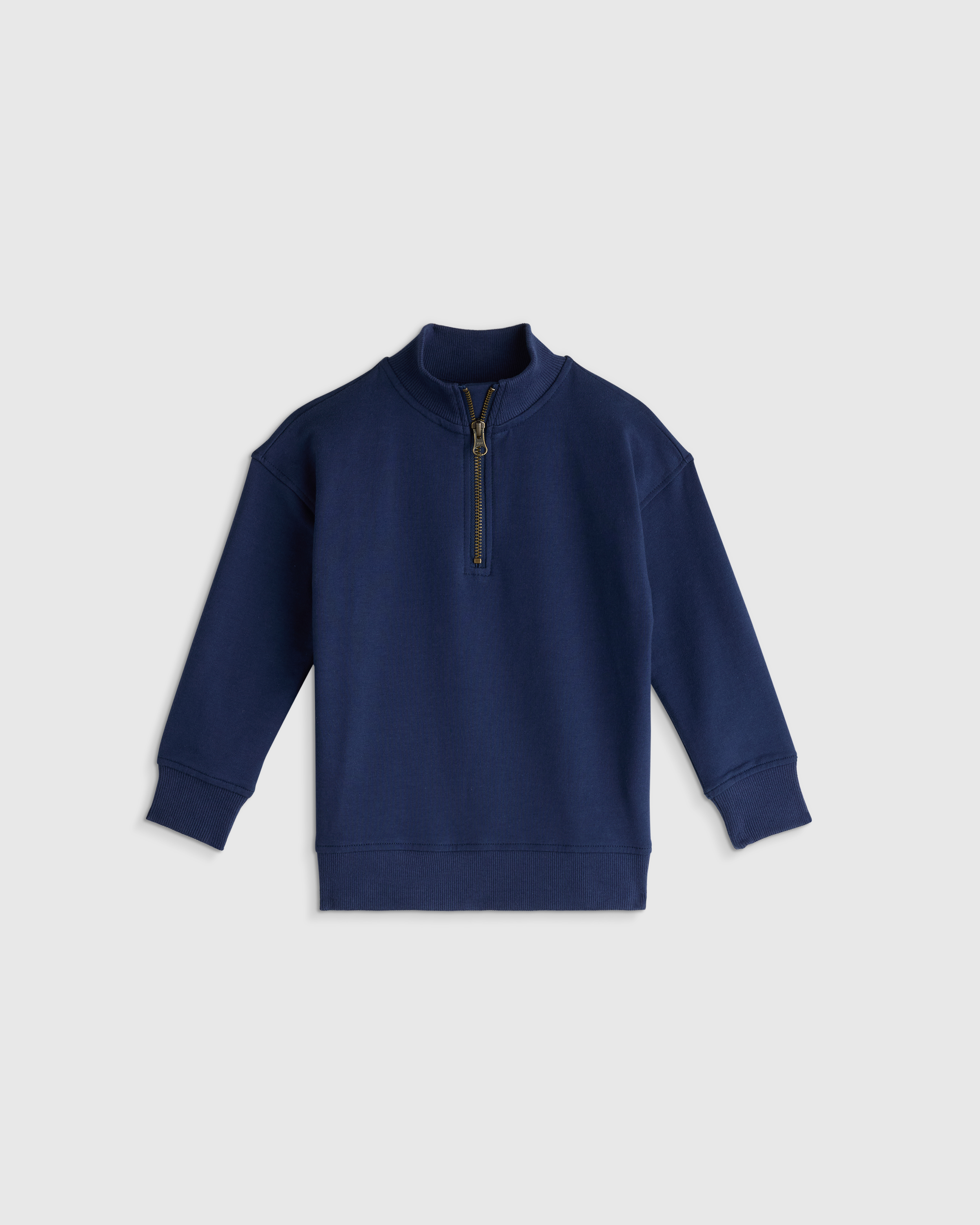Navy Organic Cotton French Terry Quarter-Zip