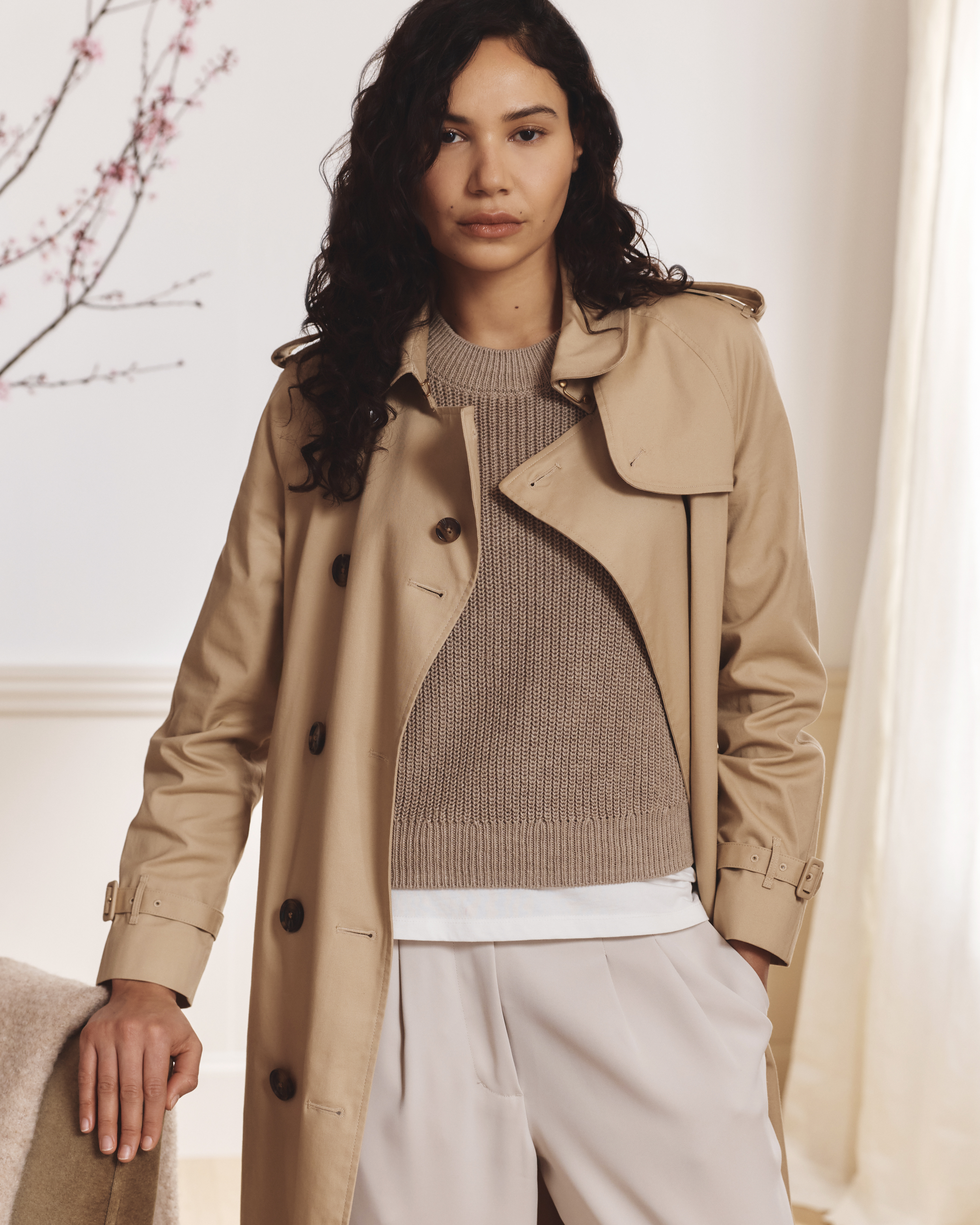 【louren】volume flare trench coat Double Breasted Fit & Flare Trench Coat | Women's Outerwear