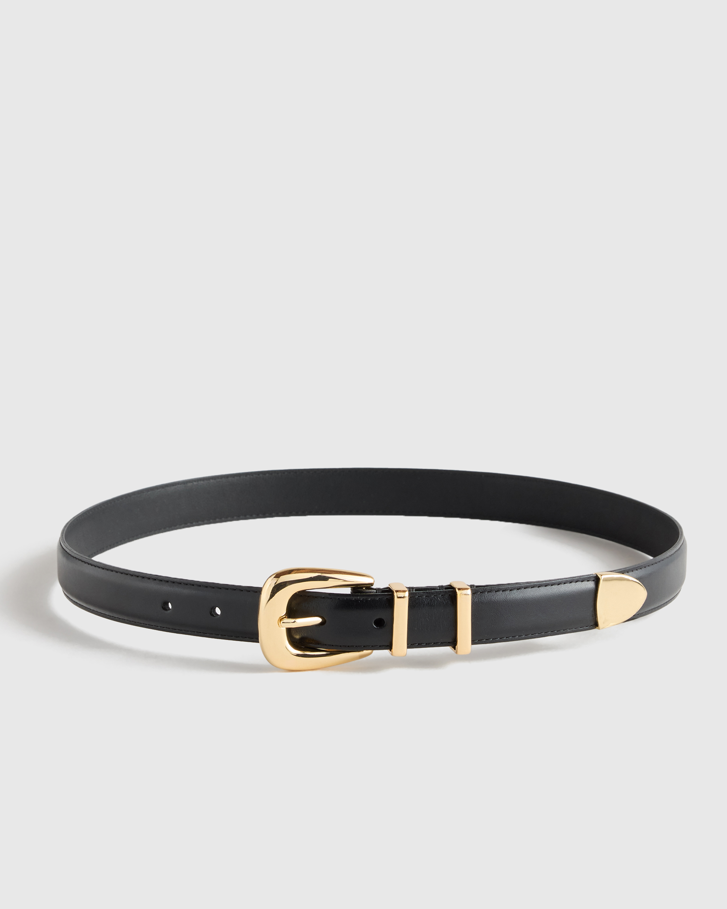 Black/Gold Lola European Leather Western Belt