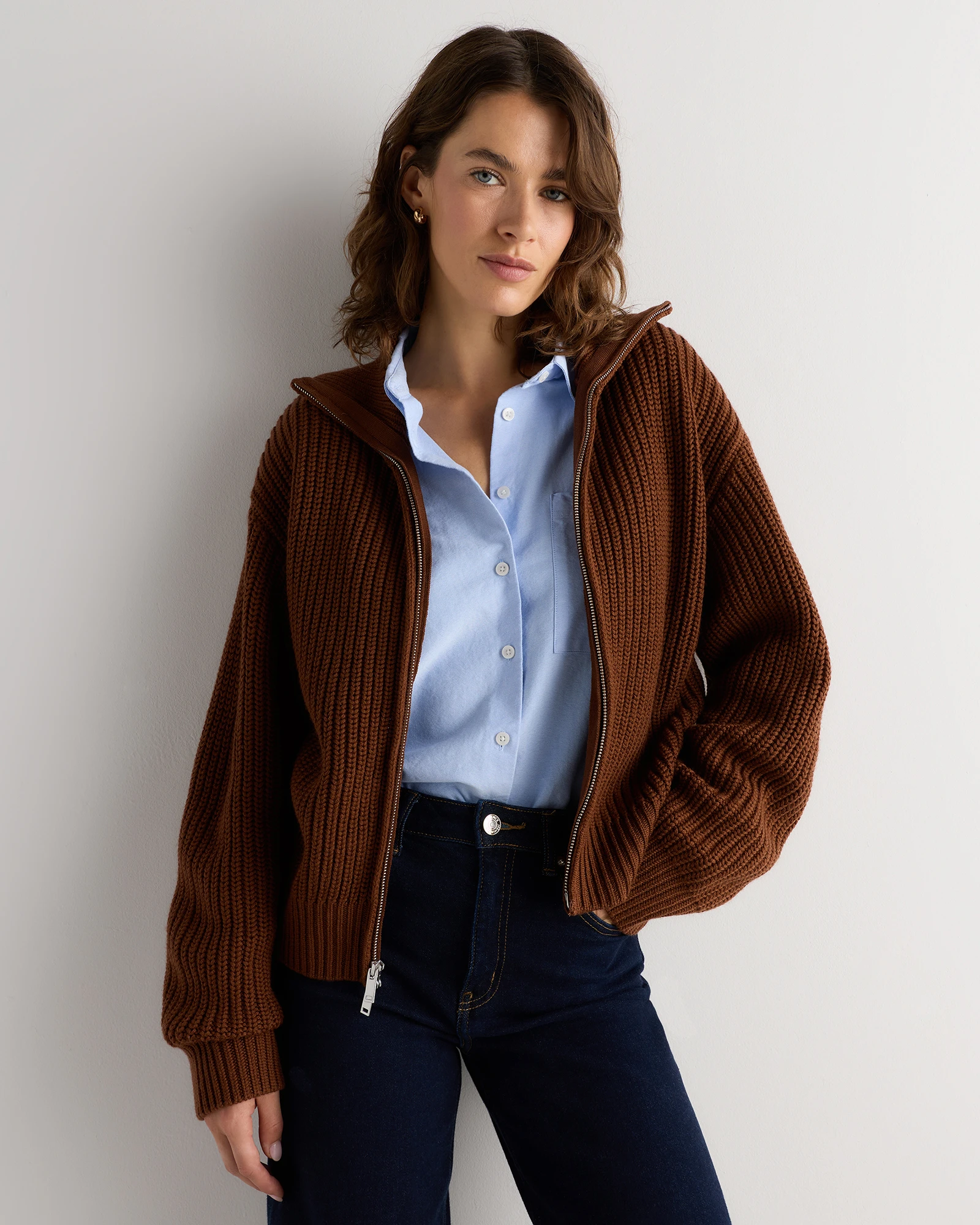 Women's Australian Merino Wool Full Zip Sweater