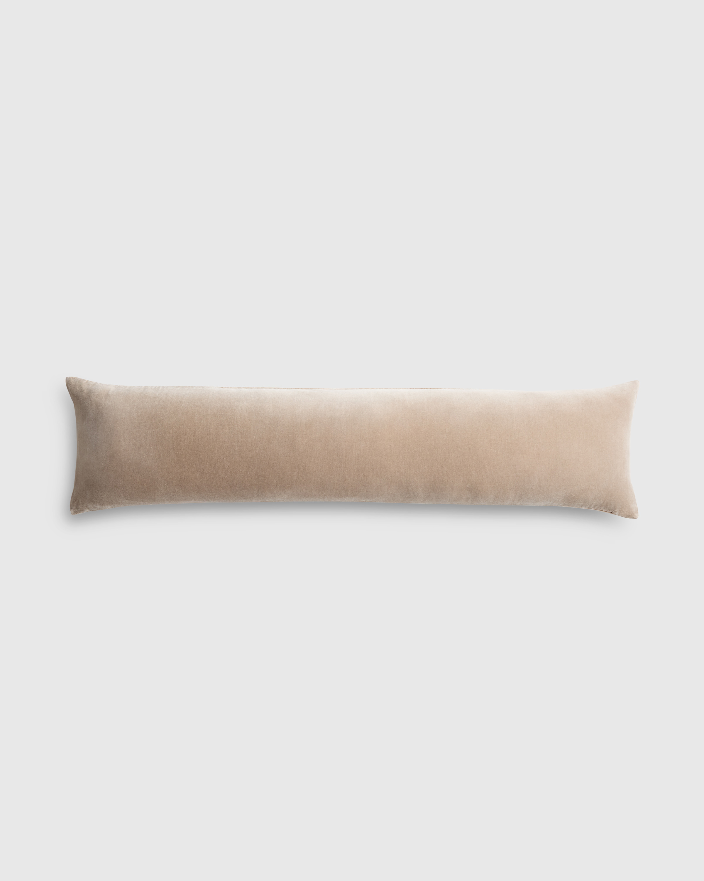 Taupe Cotton Velvet Oversized Lumbar Pillow Cover