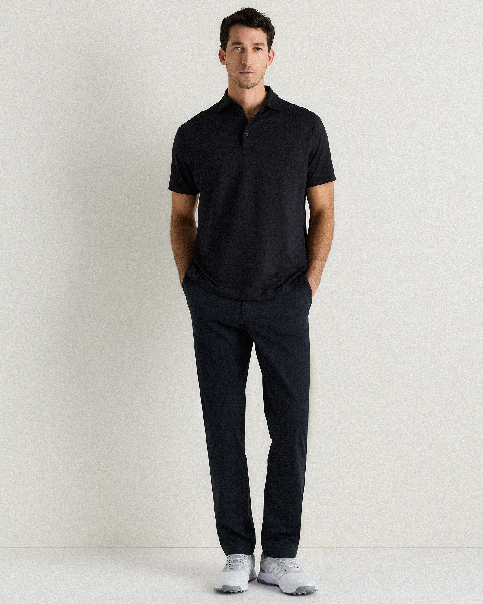 Performance Mesh Golf Polo in Black