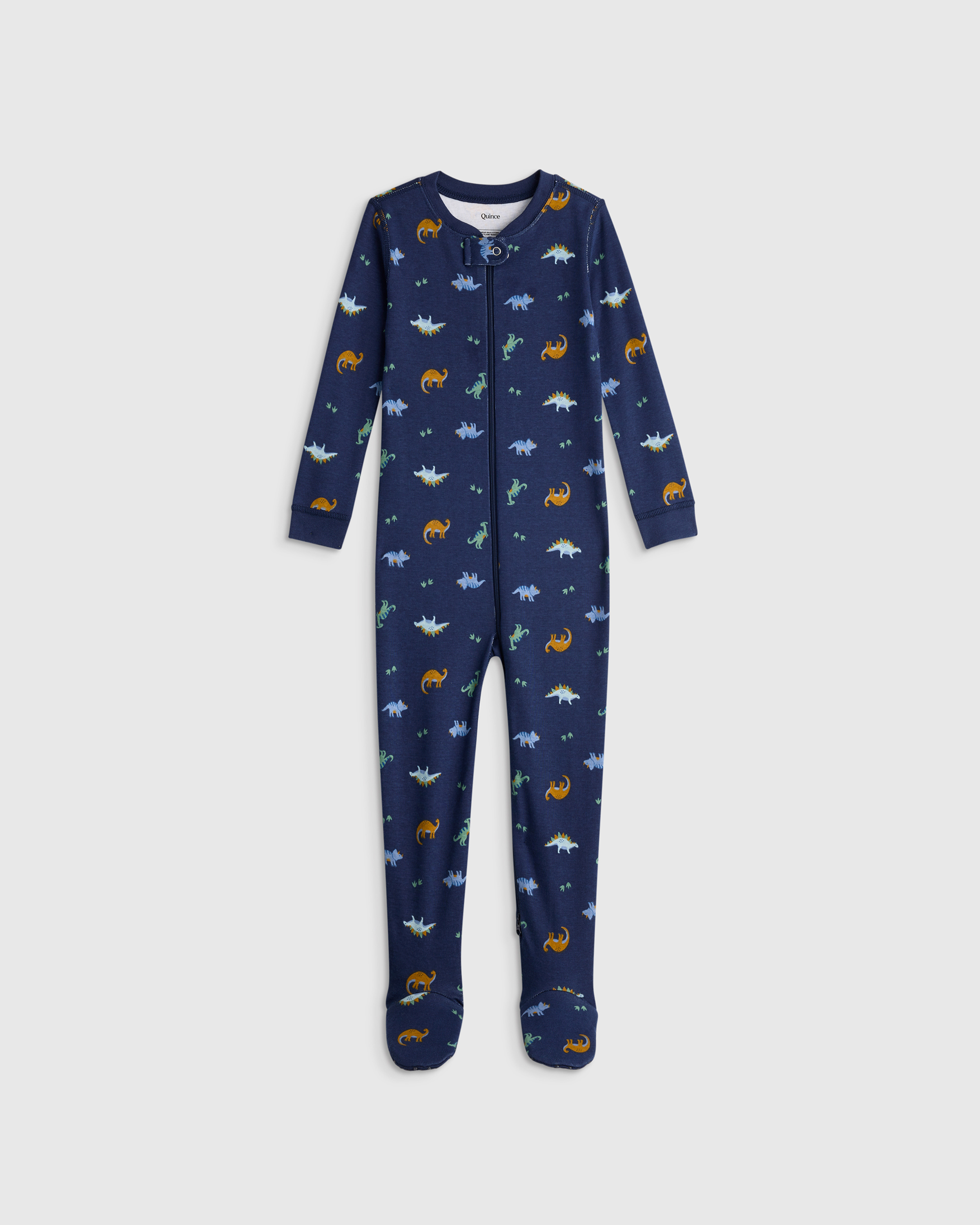 U--835 TODDLER 100 Organic Cotton Footie Pajama Little Dinos 15855 CROPPED