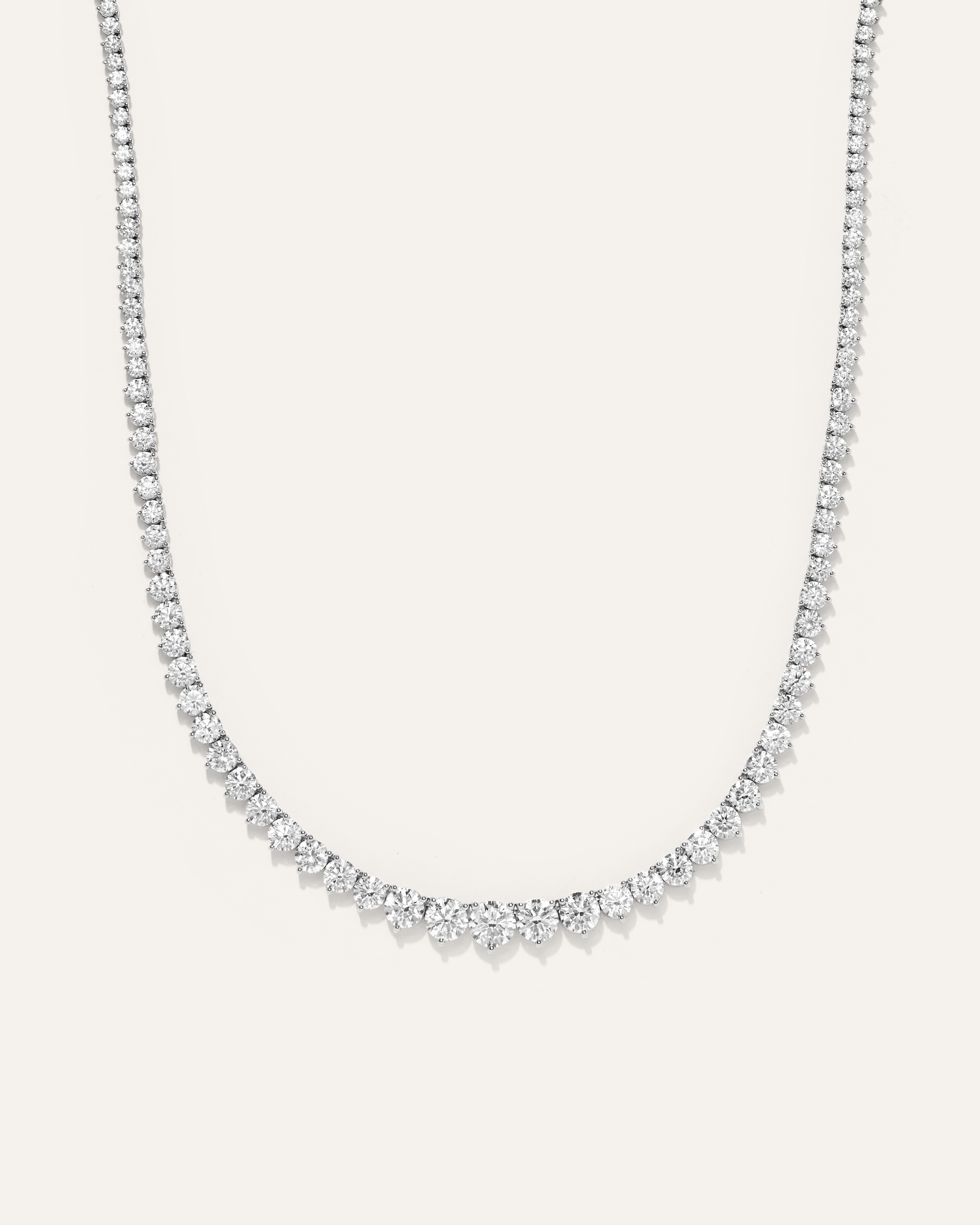 White Gold 14K Gold Lab Grown Diamond Graduated Tennis Necklace