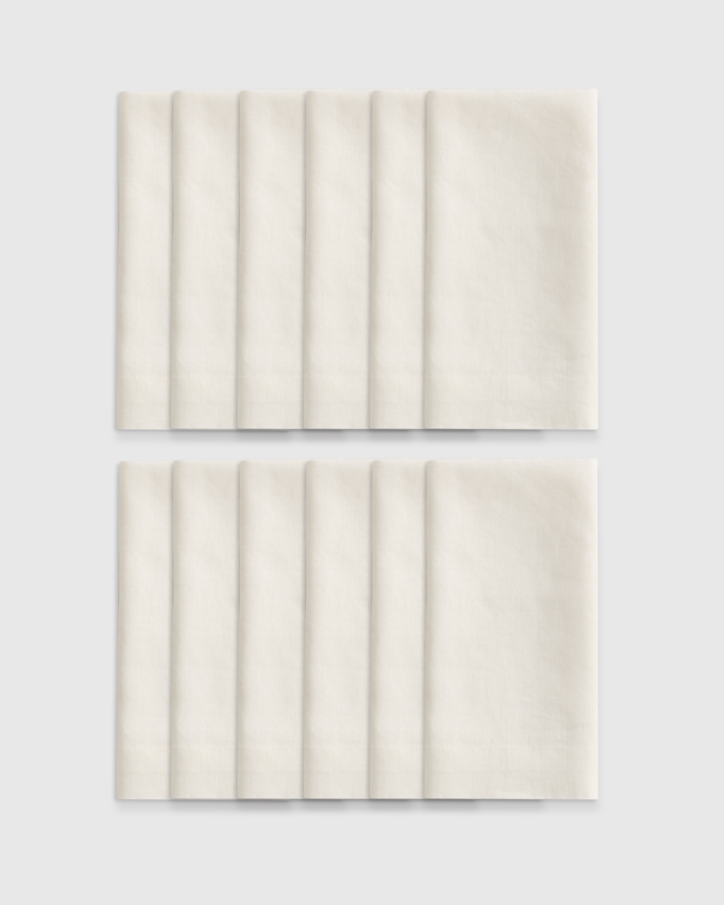 Ivory European Linen Wide-Hem Napkins (Set of 12)
