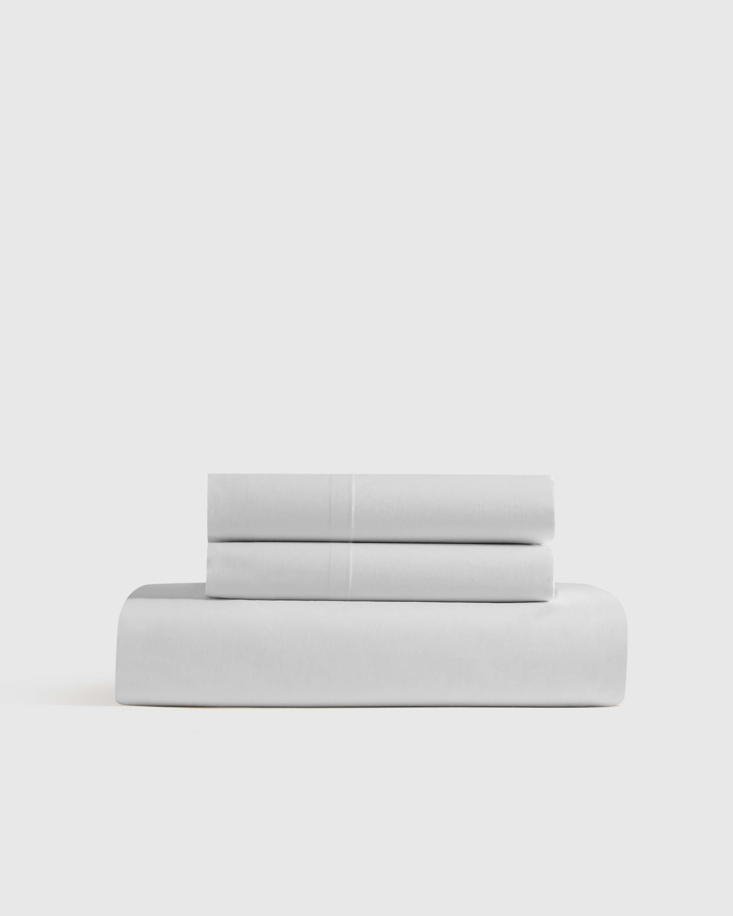Light Grey Classic Organic Percale Fitted Sheet Set