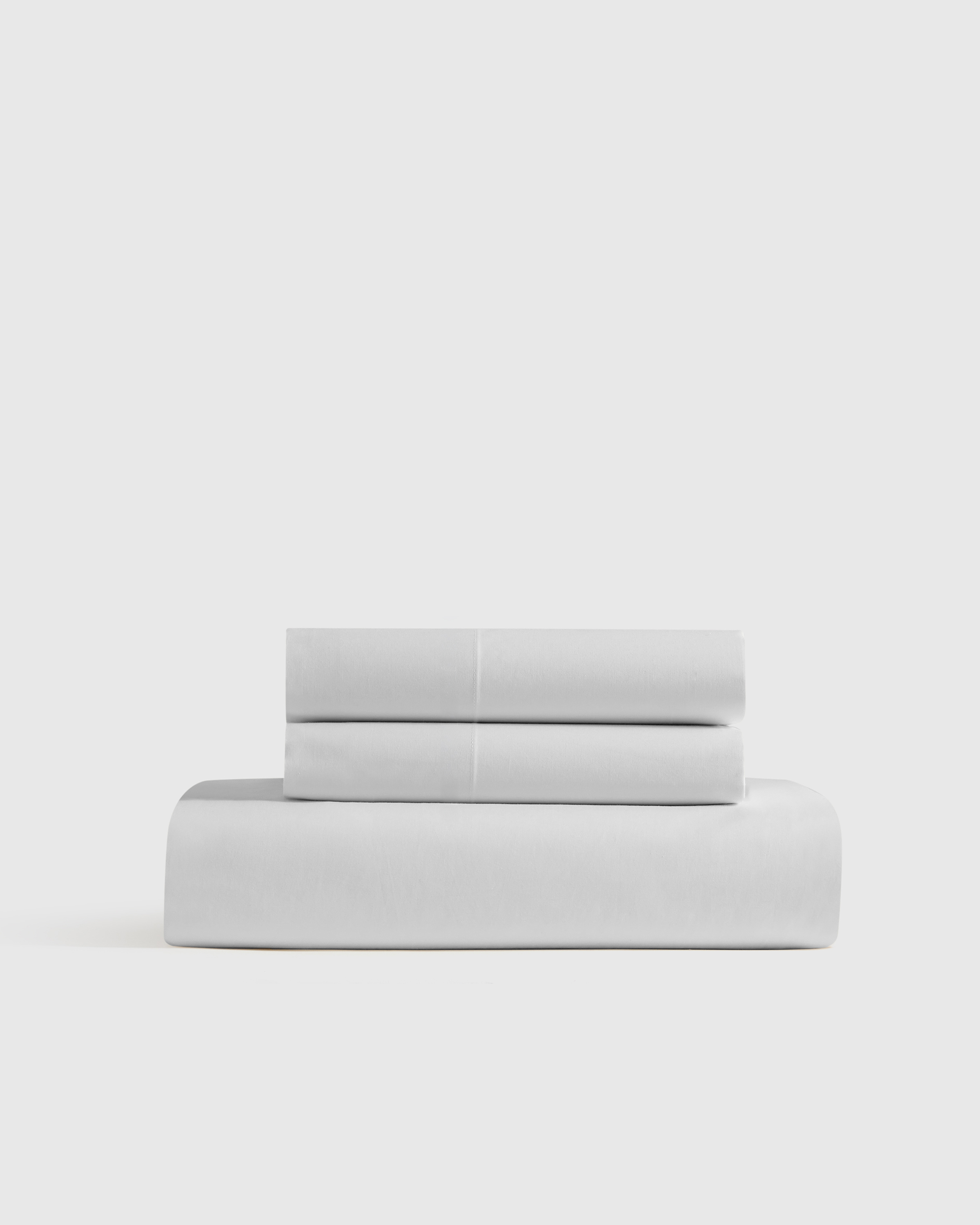 Light Grey Organic Crisp Percale Fitted Sheet Set