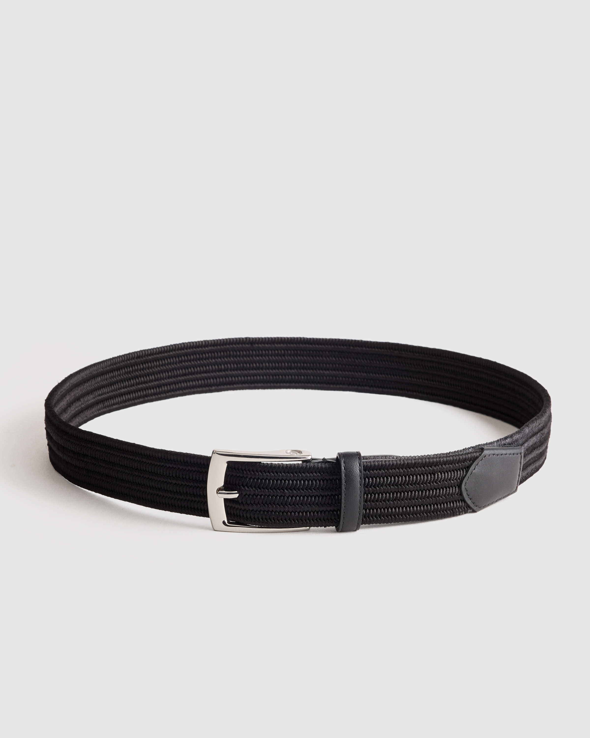 Black James Woven Stretch Belt