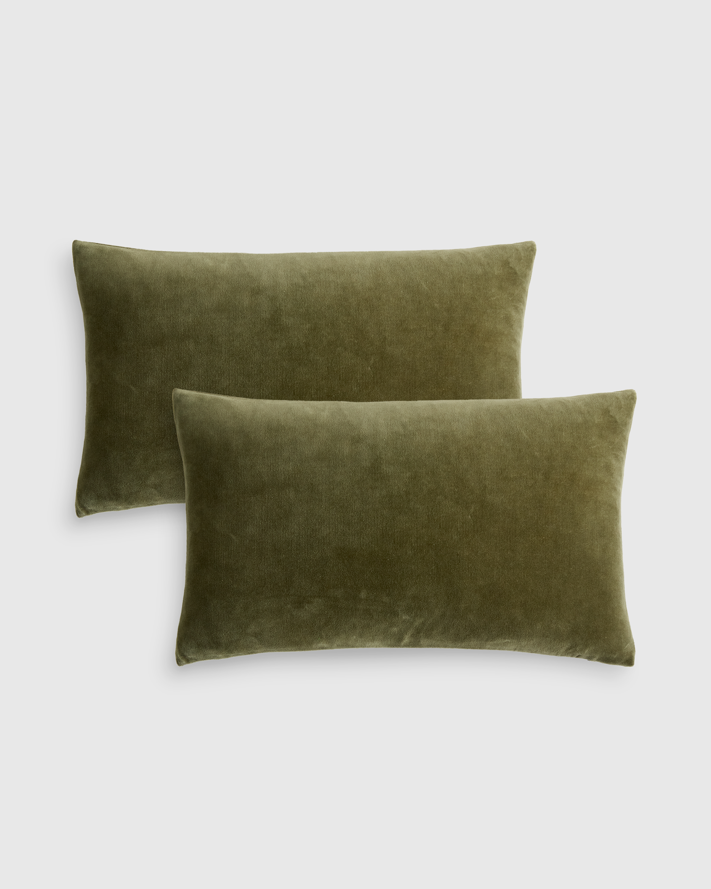 Classic Cotton Velvet Pillow Cover (Set of 2), Moss, 12x20