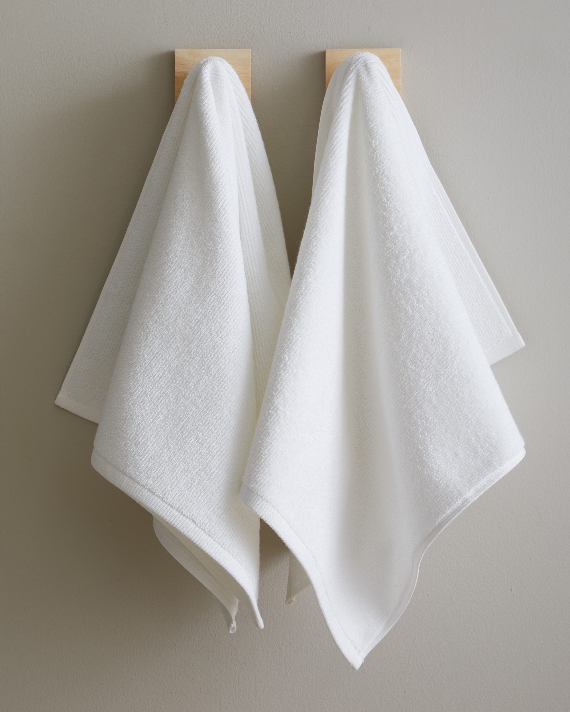 Turkish Ribbed Quick Dry Hand Towel (Set of 2) - White